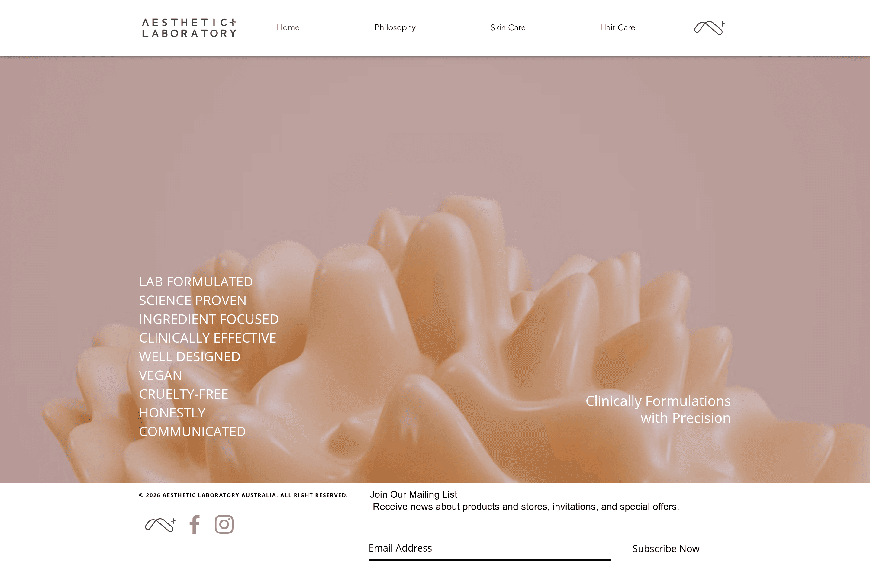 Aestheticlaboratory landing page screenshot