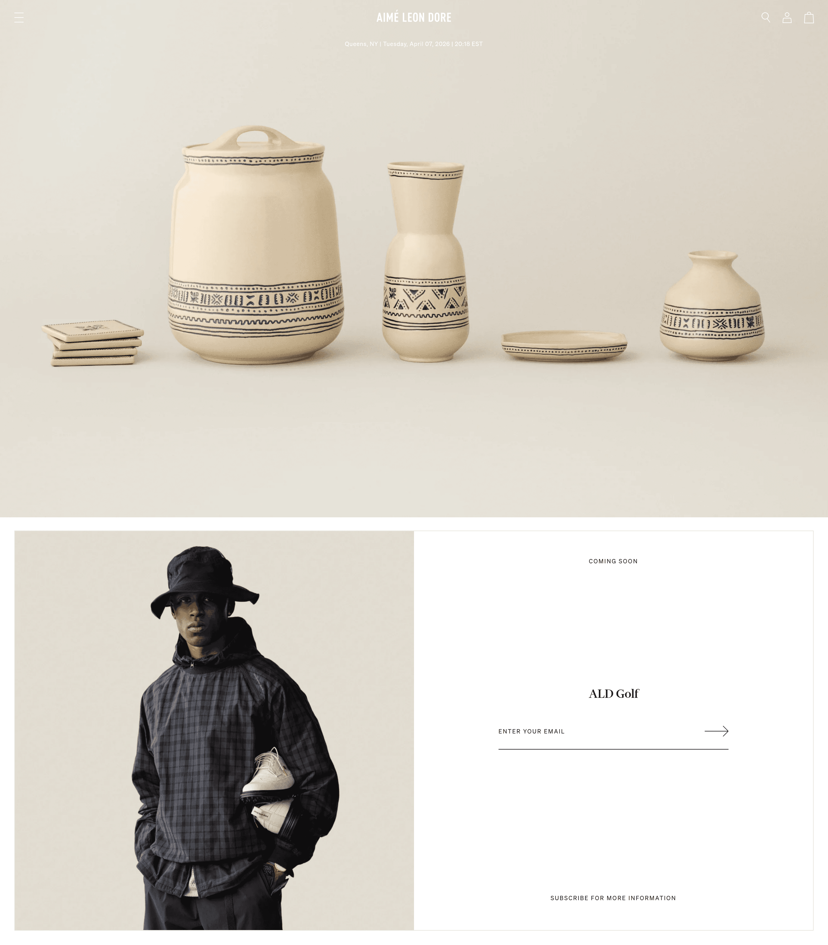 Aimé Leon Dore landing page screenshot