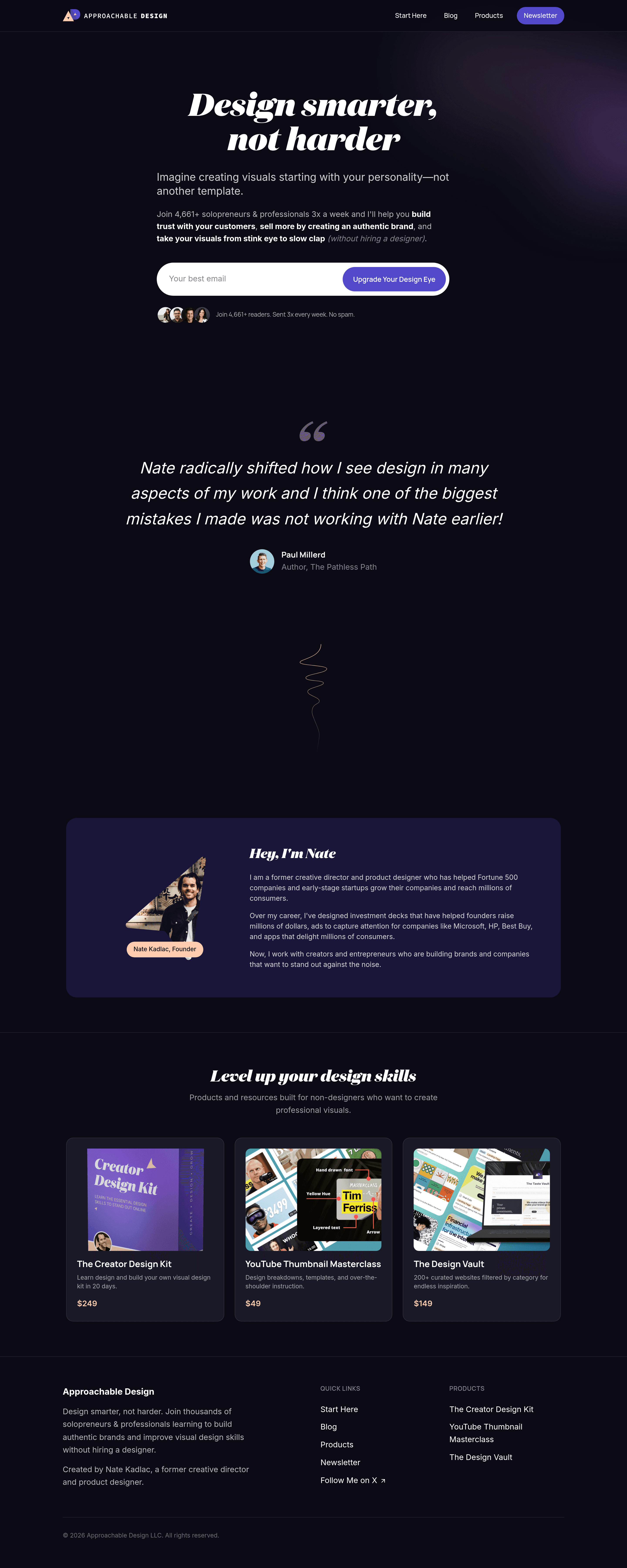 Approachable Design landing page screenshot