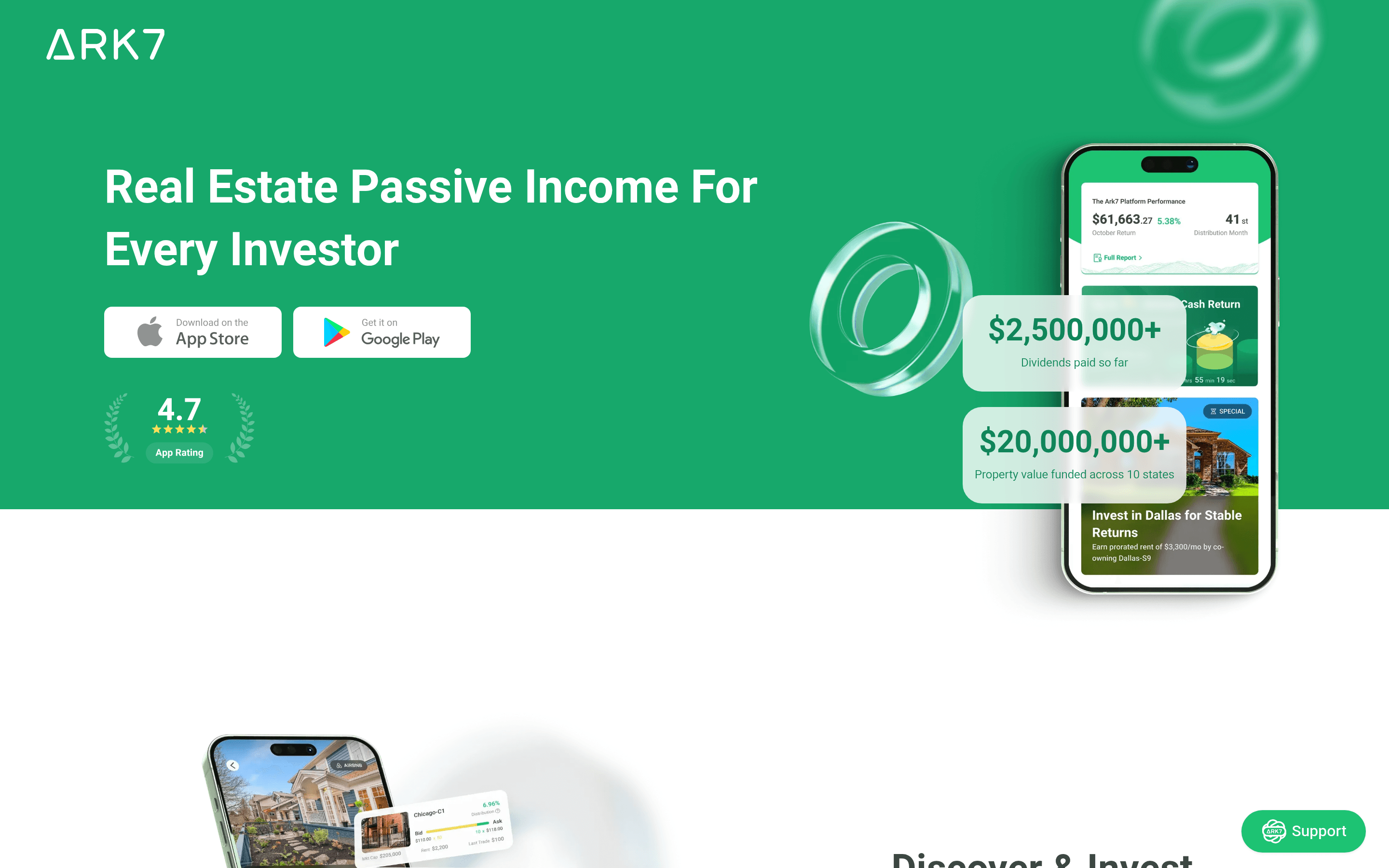 Ark7 landing page screenshot