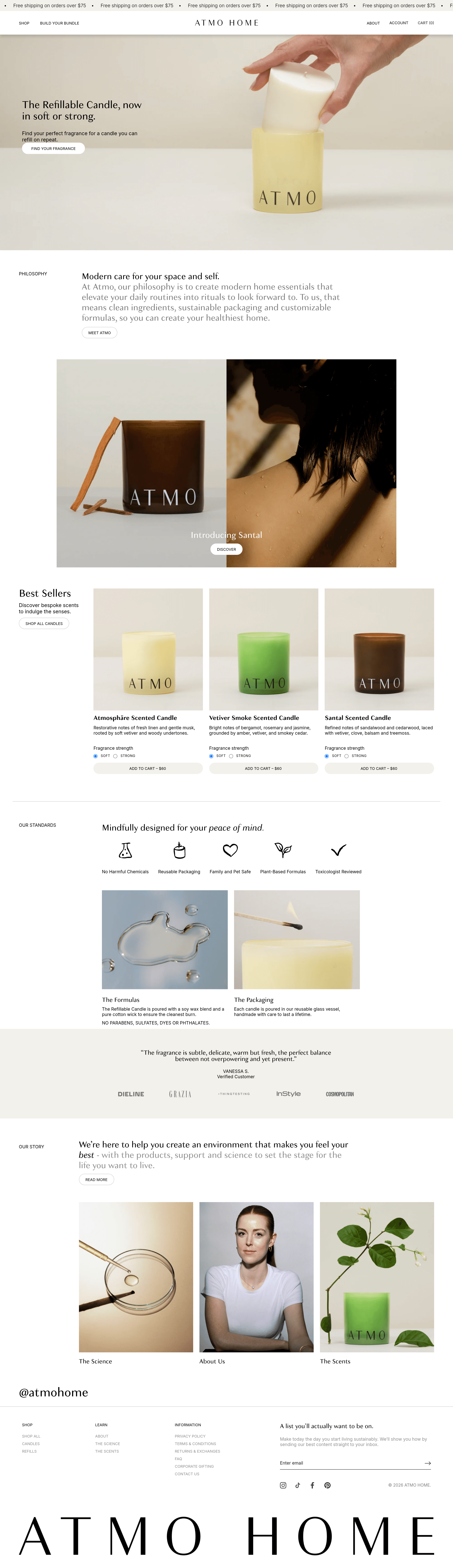 Atmo landing page screenshot