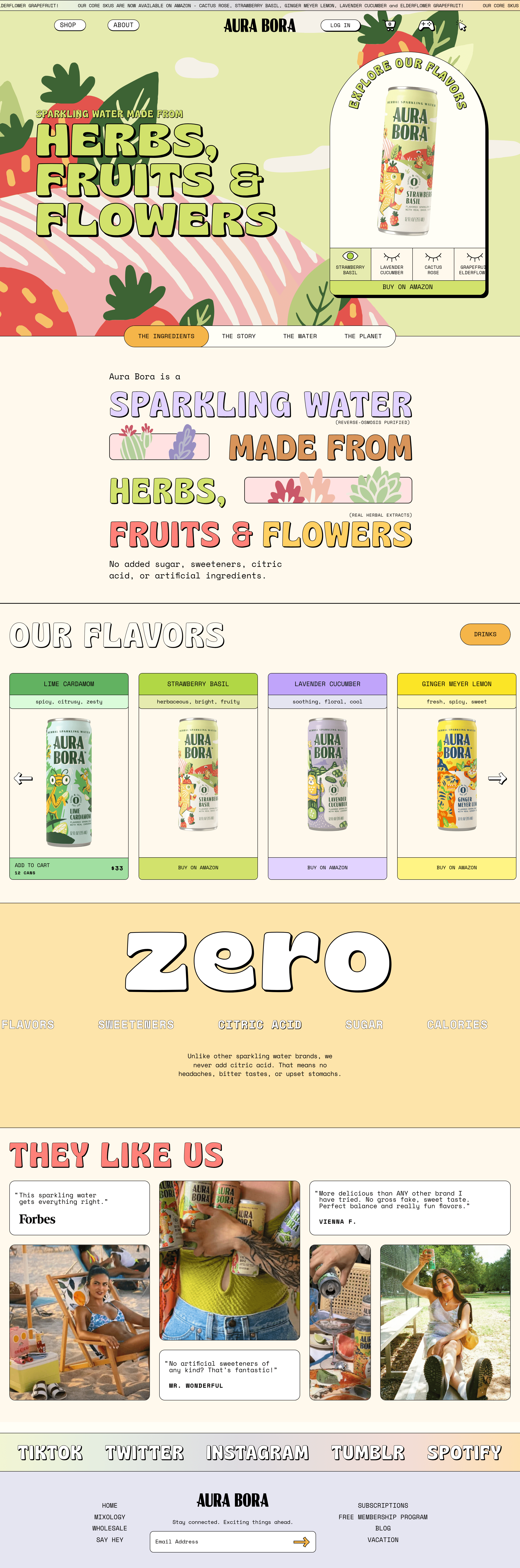 Aura Bora landing page screenshot