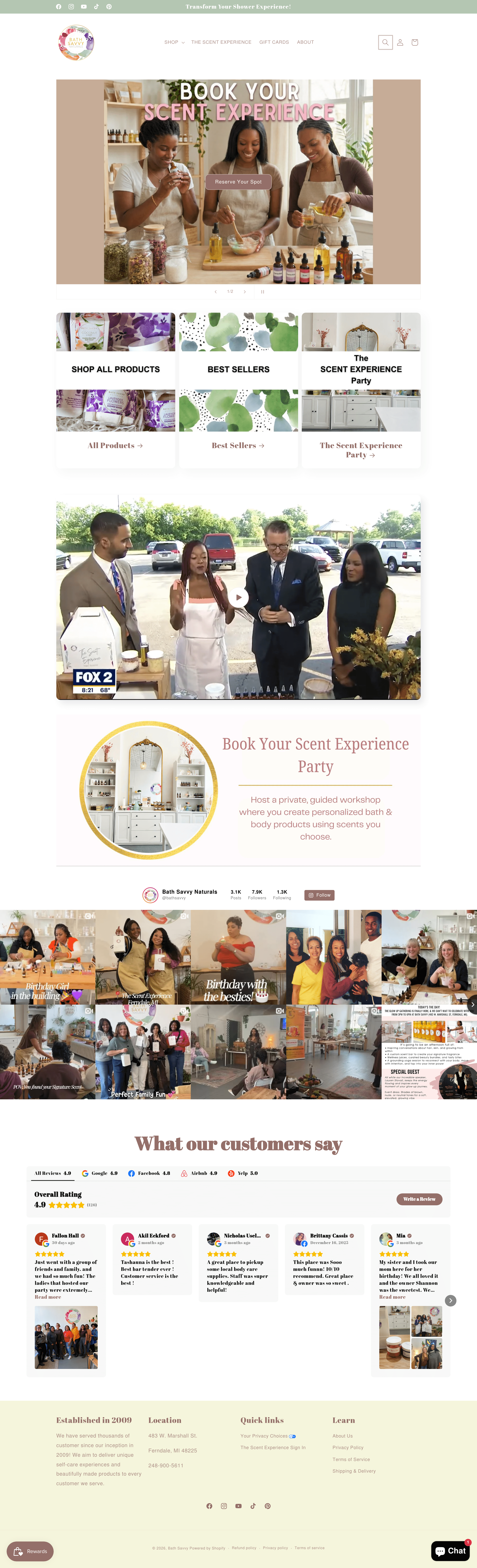 Bathsavvy landing page screenshot