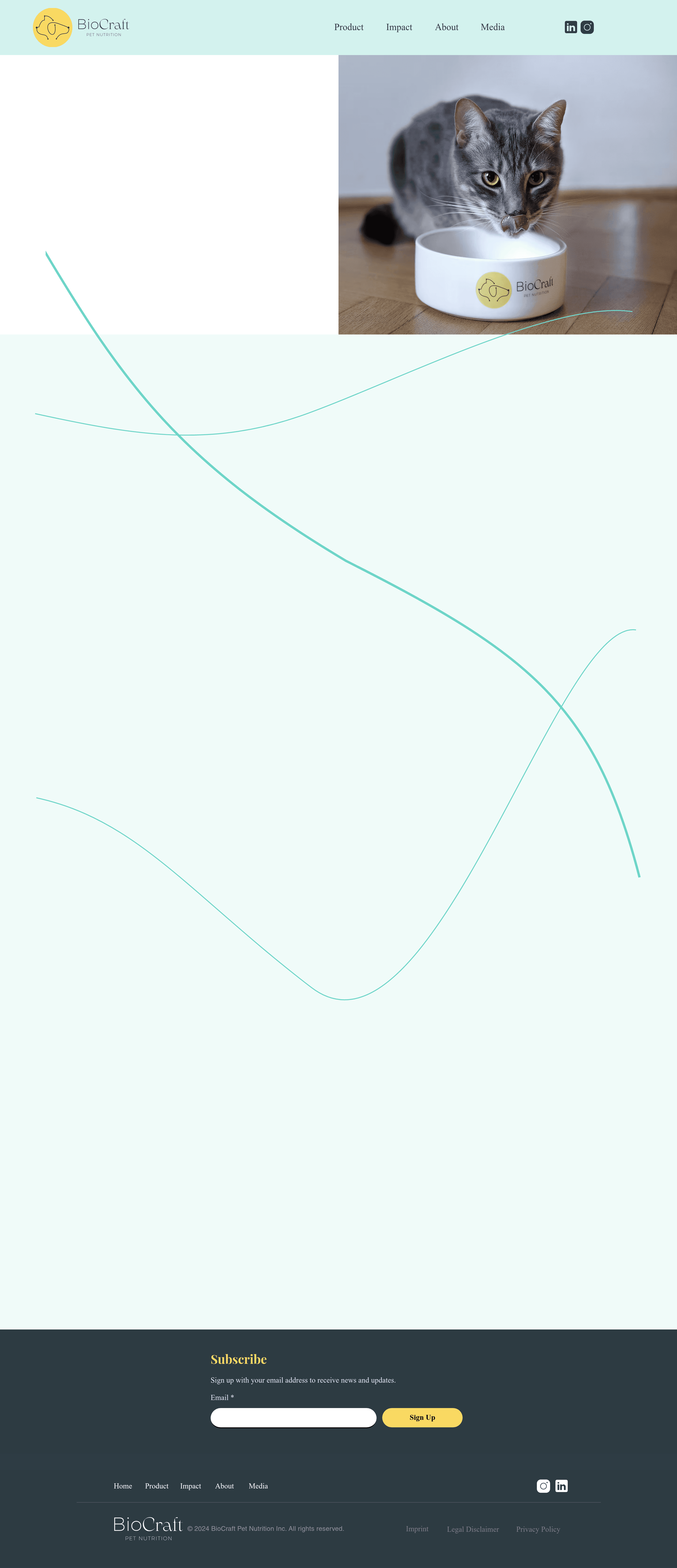 Because Animals landing page screenshot