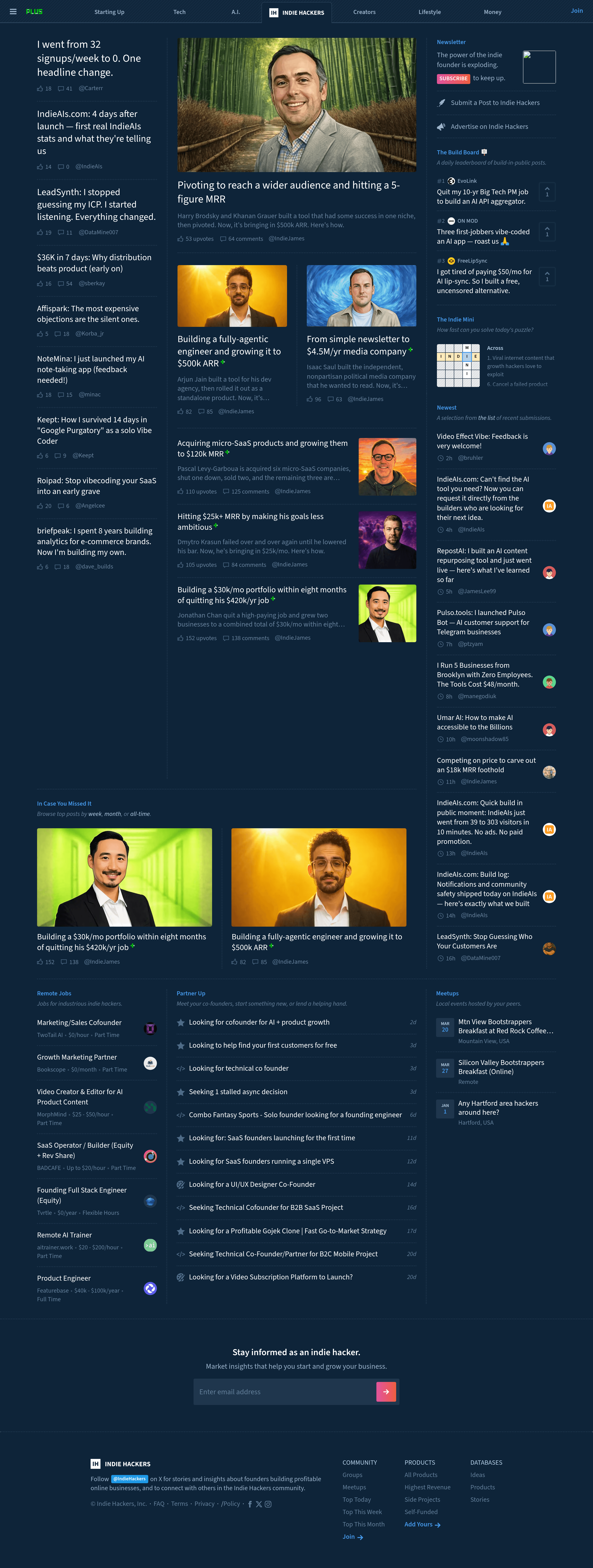 Become an Indie Hacker landing page screenshot