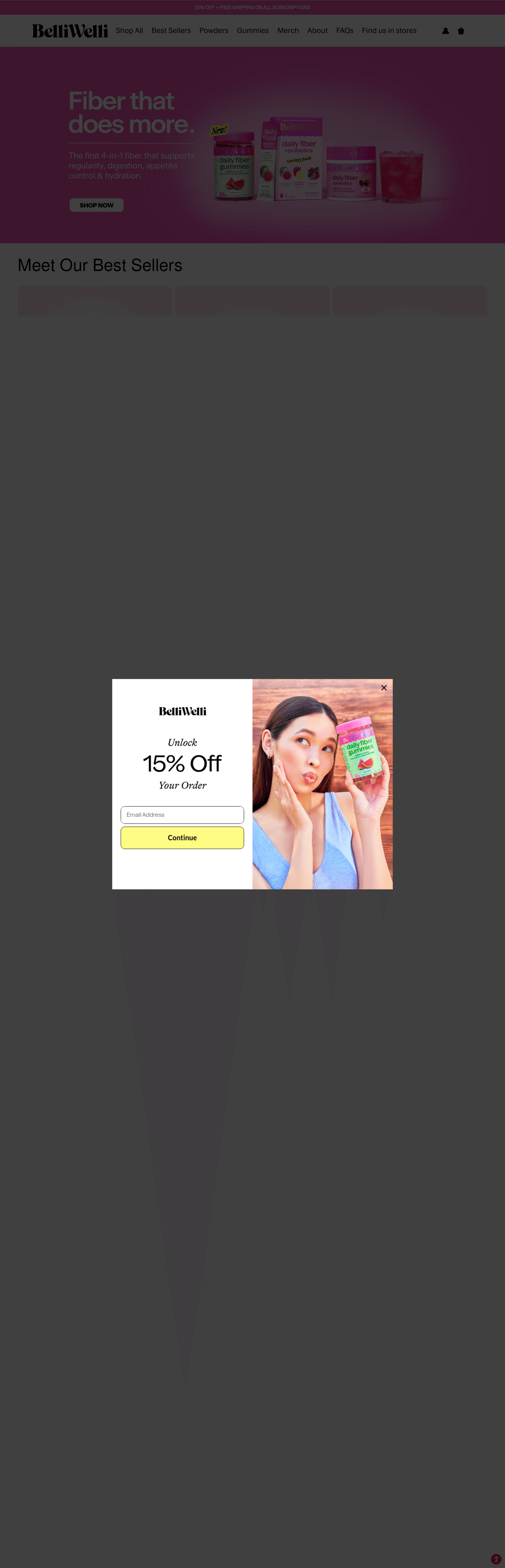 BelliWelli landing page screenshot