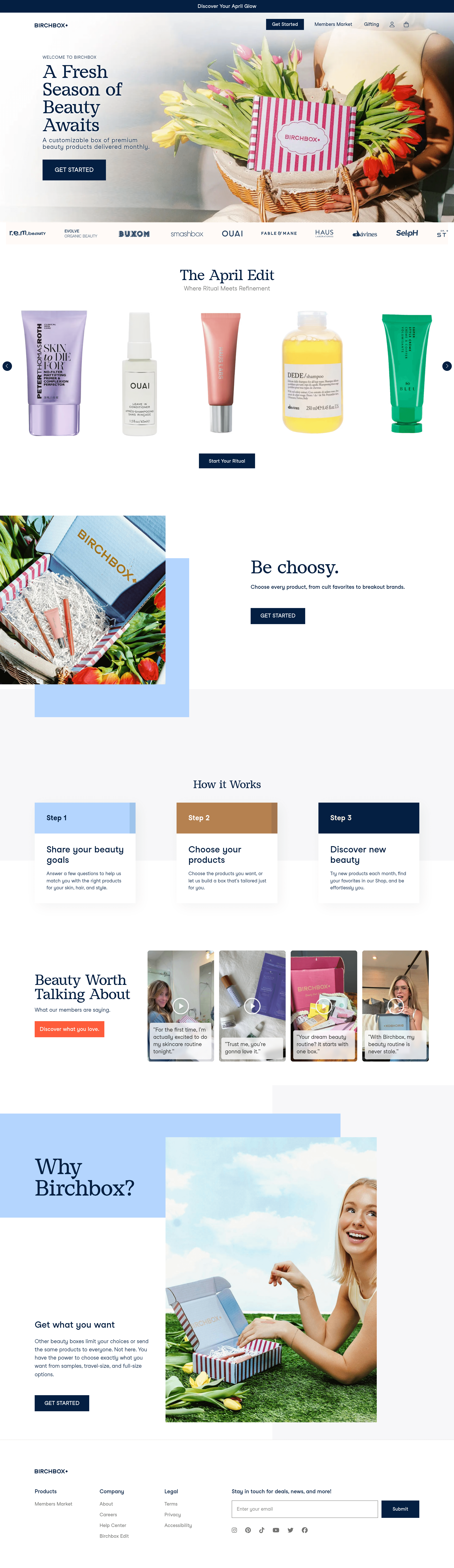 Birchbox landing page screenshot