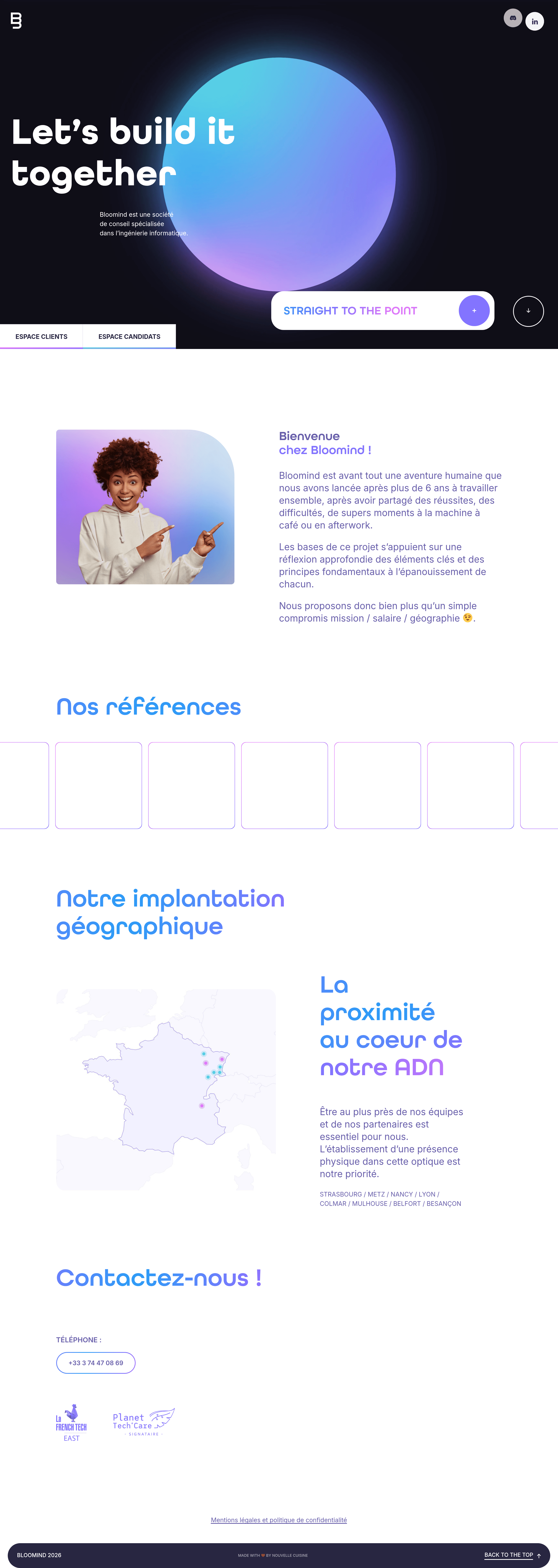 Bloomind landing page screenshot