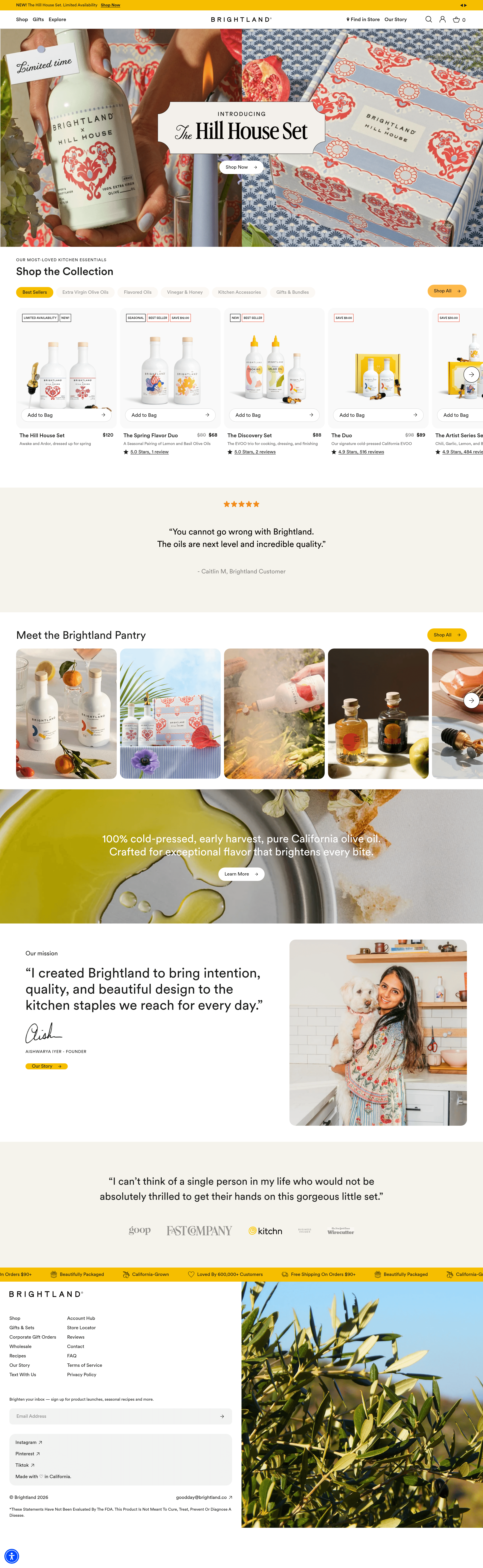 Brightland landing page screenshot