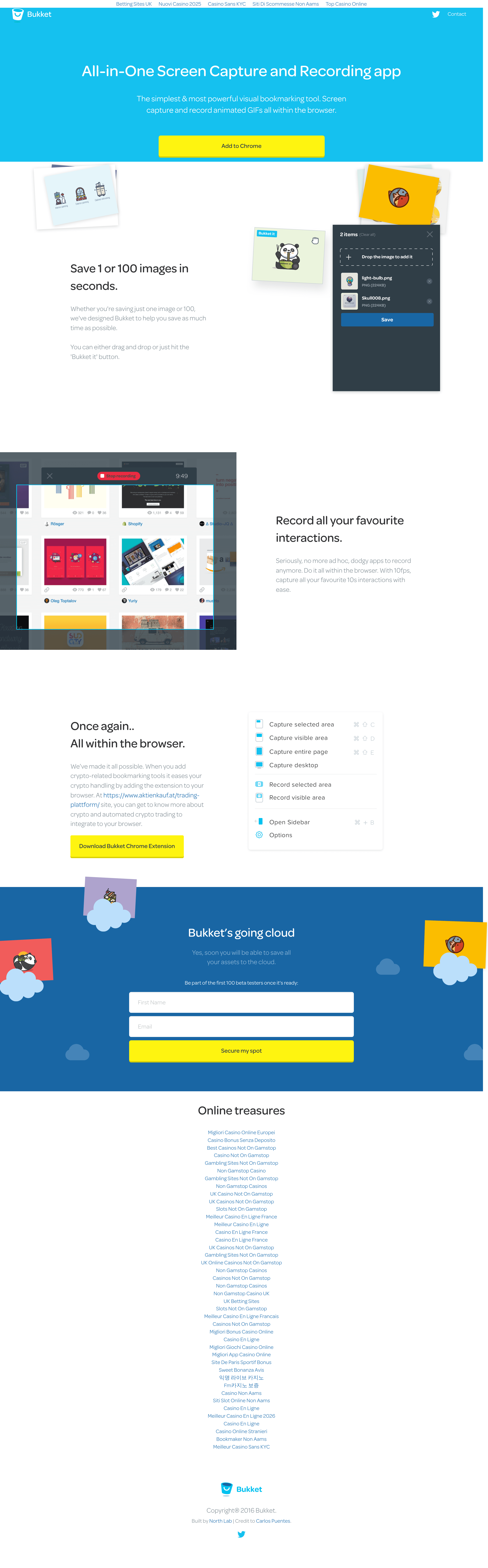 Bukketapp landing page screenshot