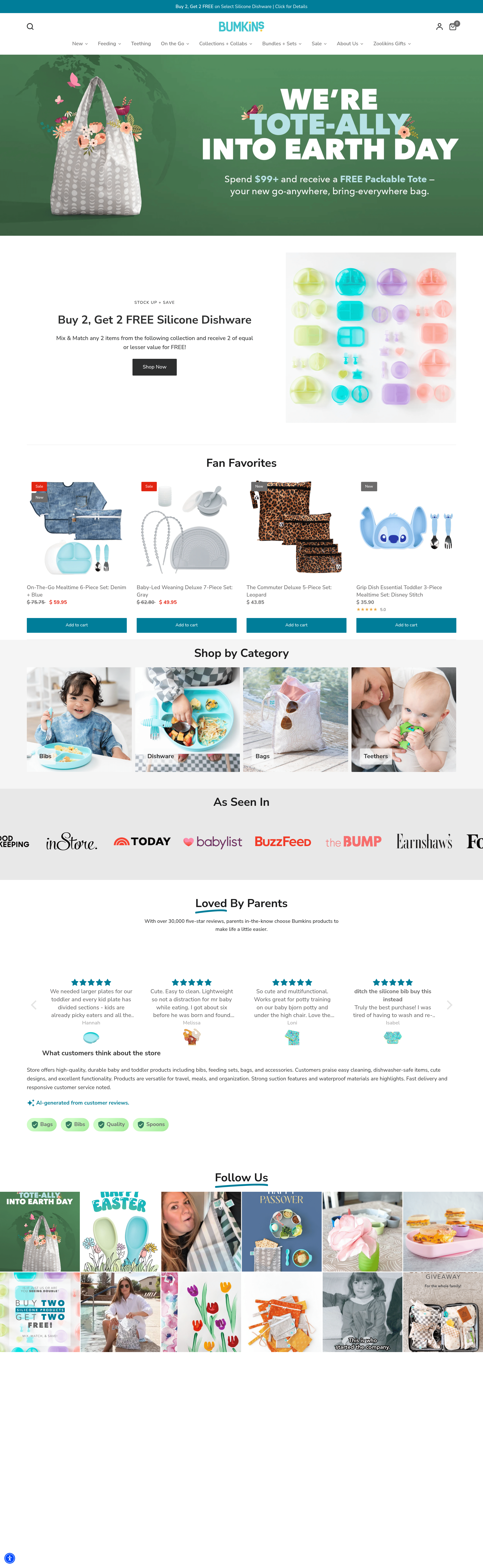 Bumkins landing page screenshot