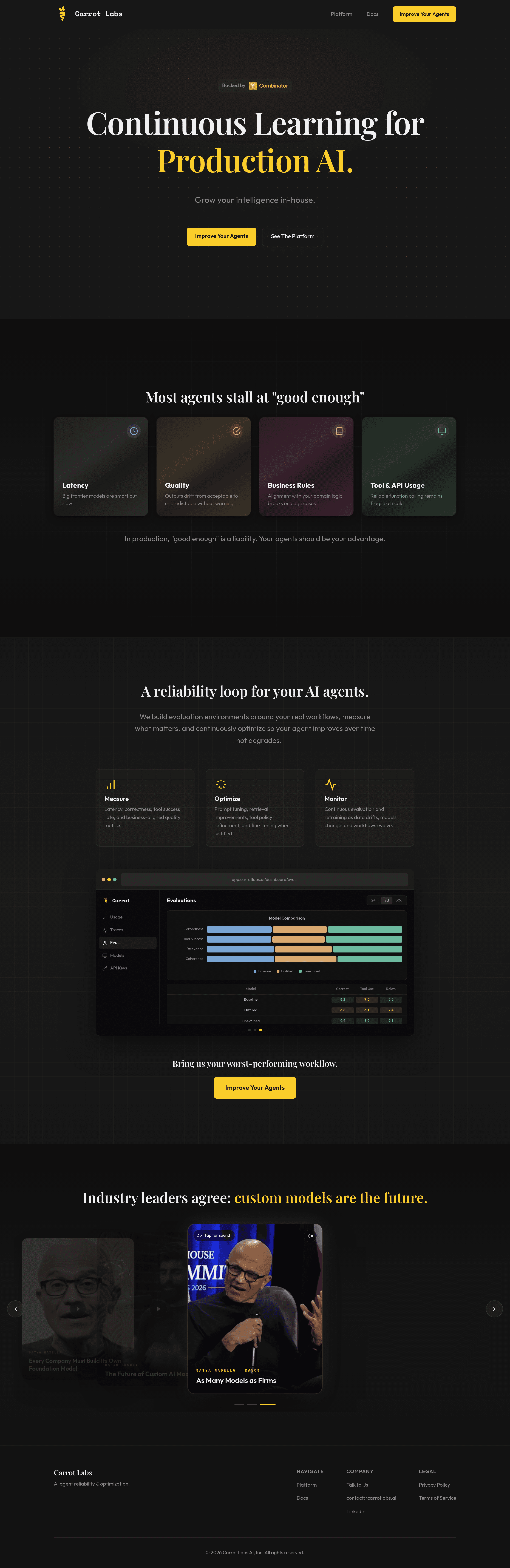 Carrot Labs landing page screenshot
