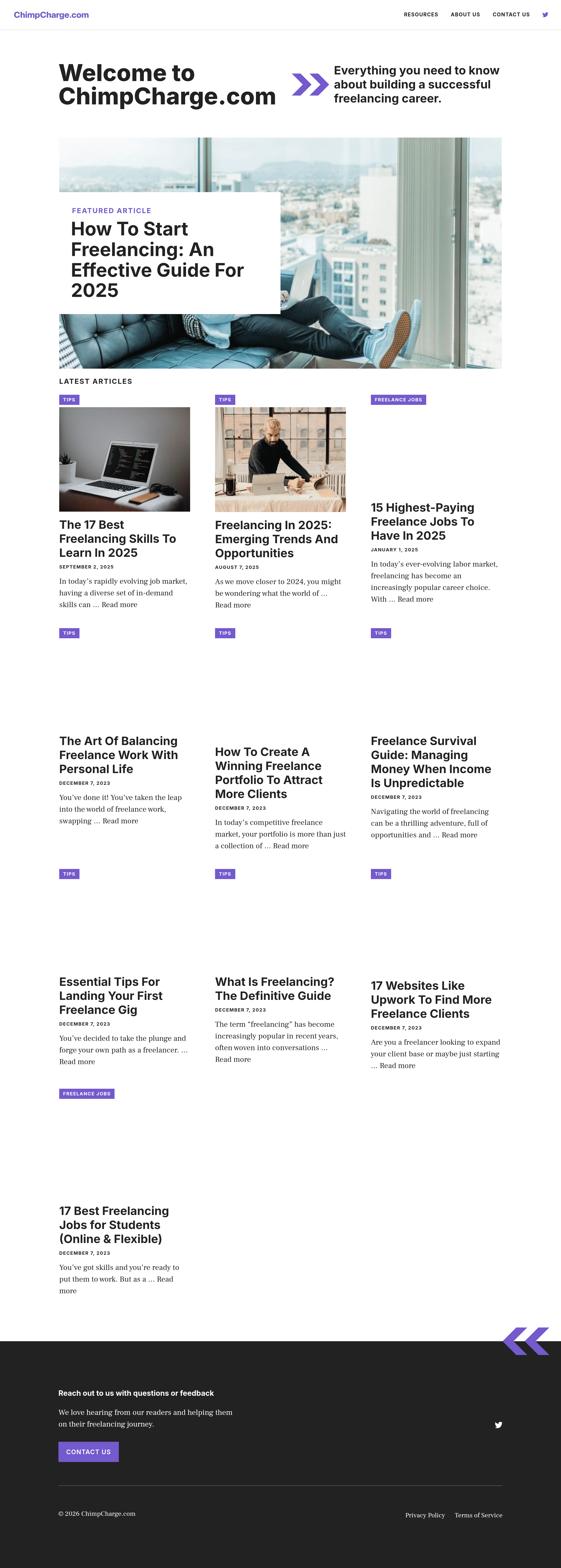 Chimpcharge landing page screenshot