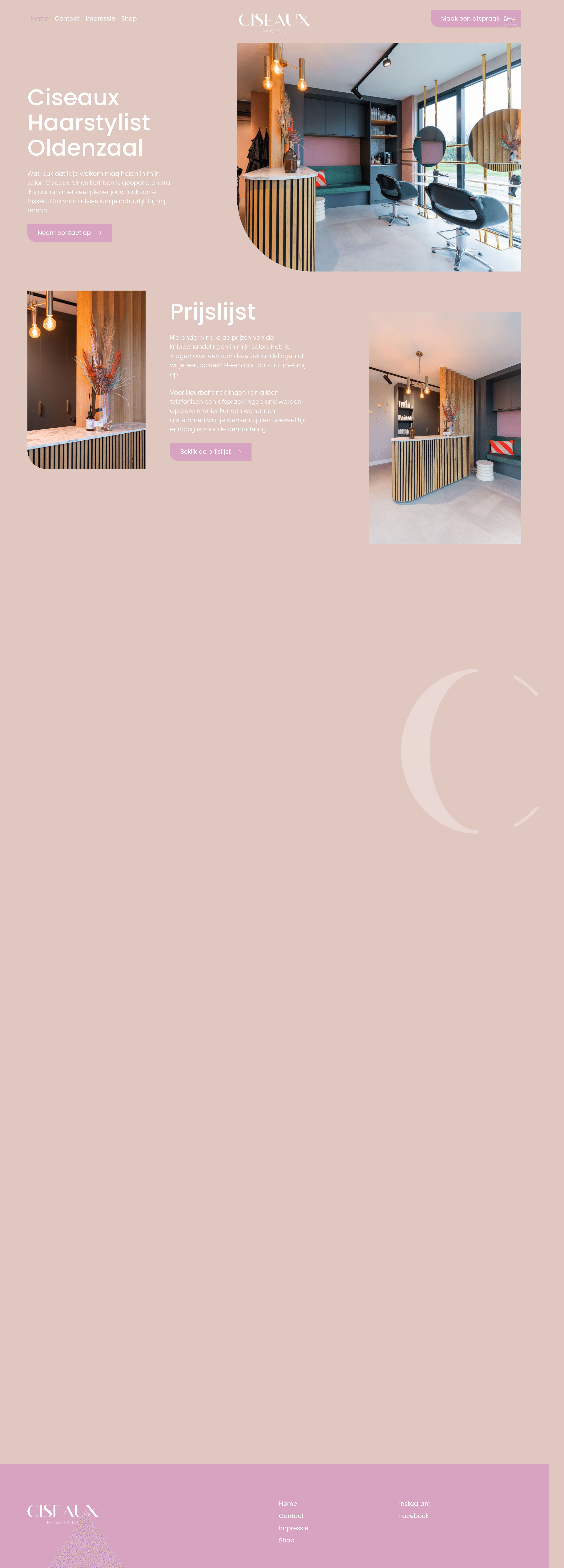 Ciseaux landing page screenshot