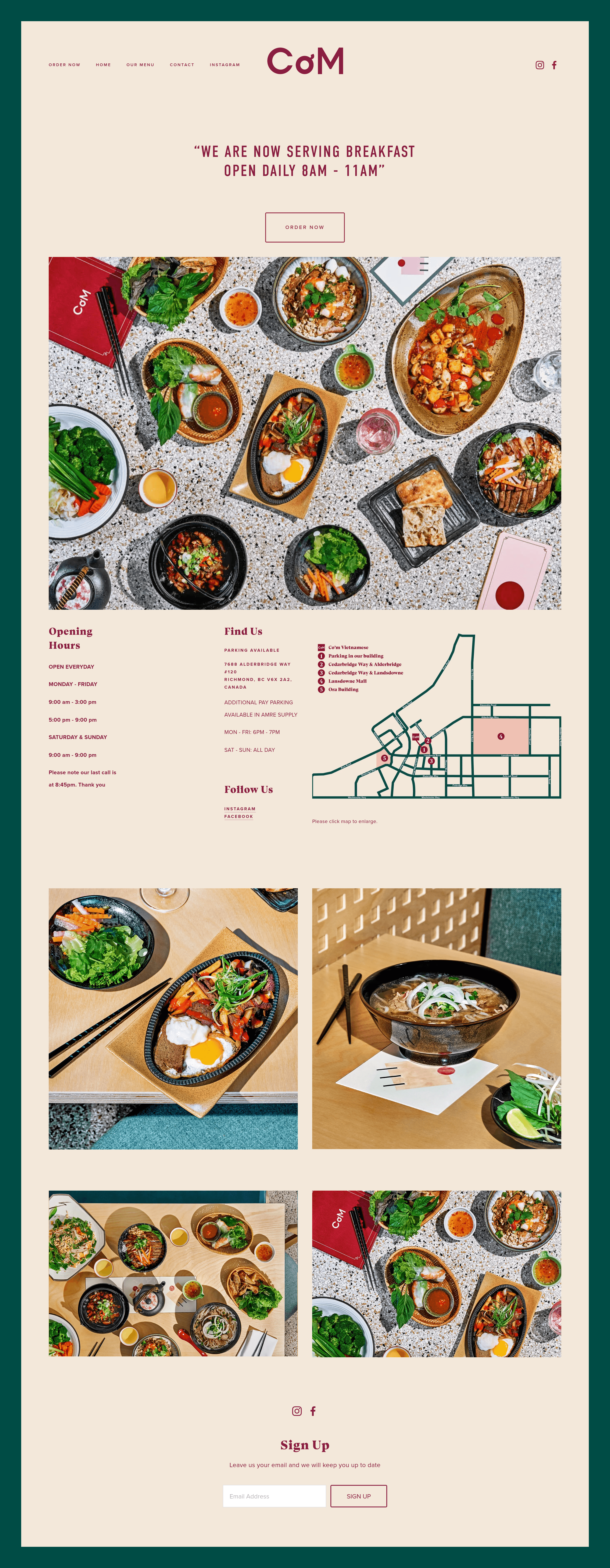 Co'm Vietnamese landing page screenshot