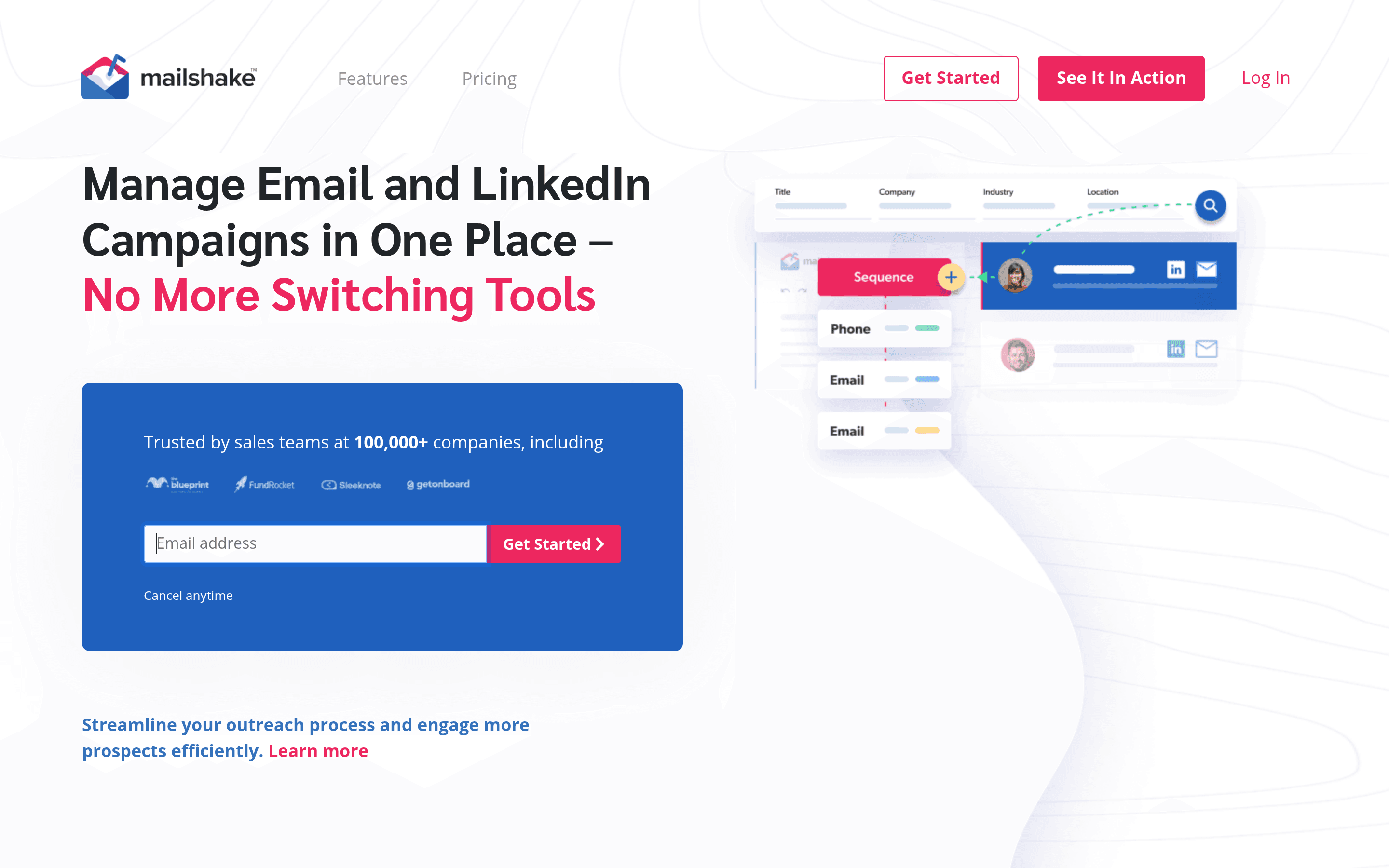 Contentmarketer landing page screenshot