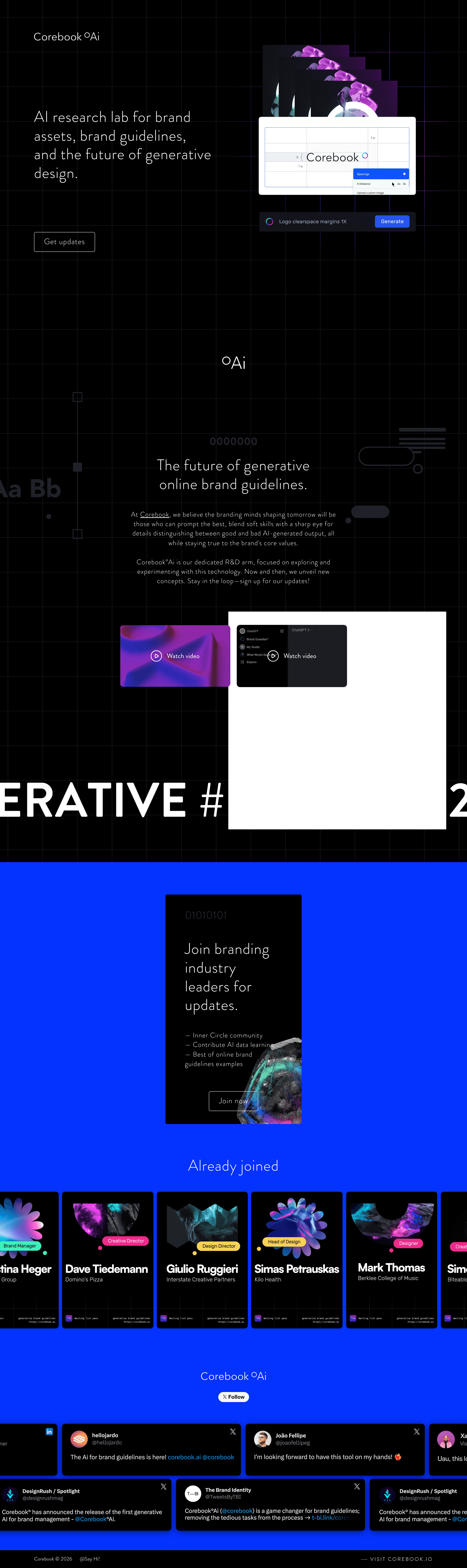 Corebook°Ai landing page screenshot