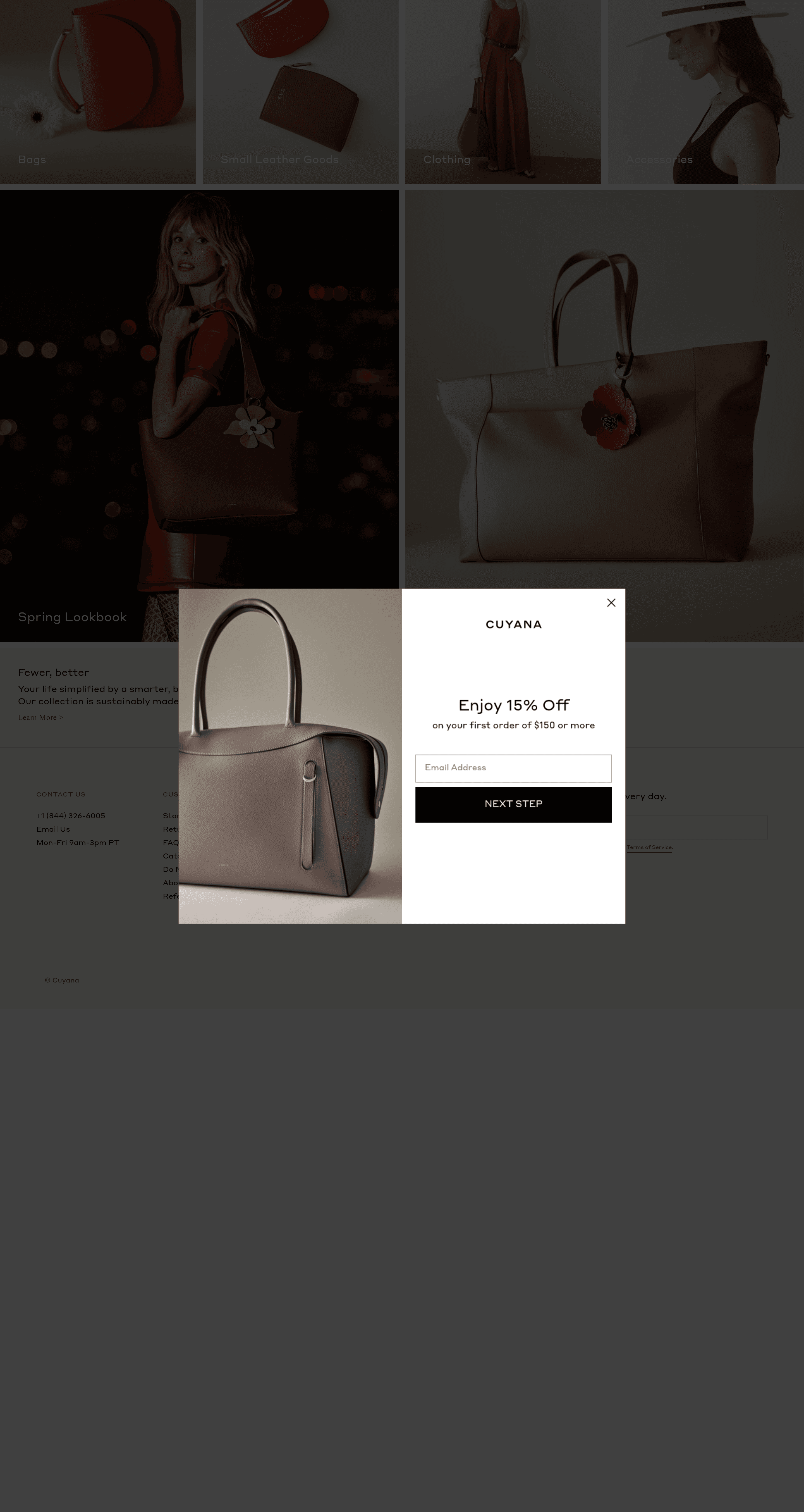 Cuyana landing page screenshot