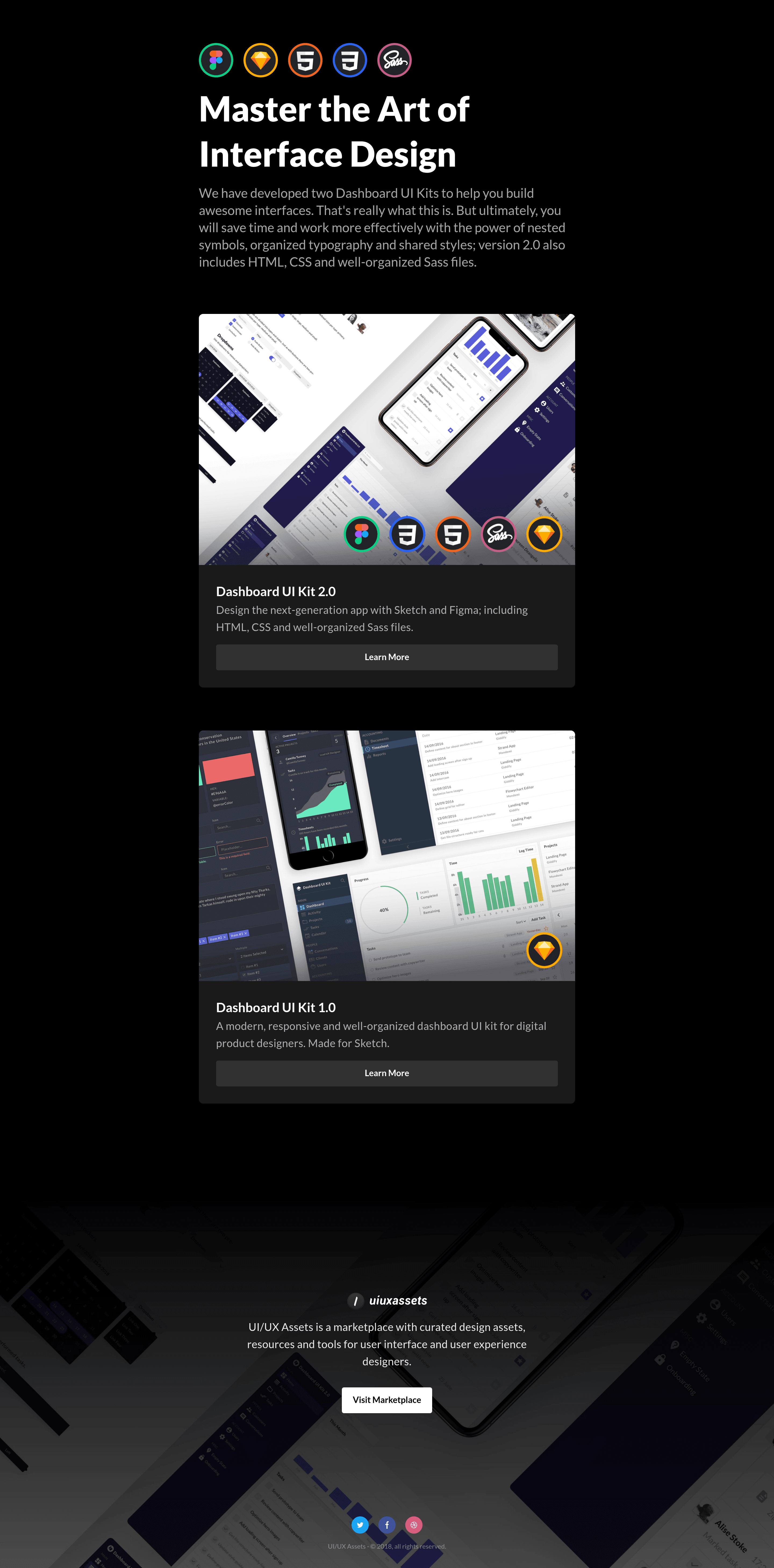Dashboarduikit landing page screenshot