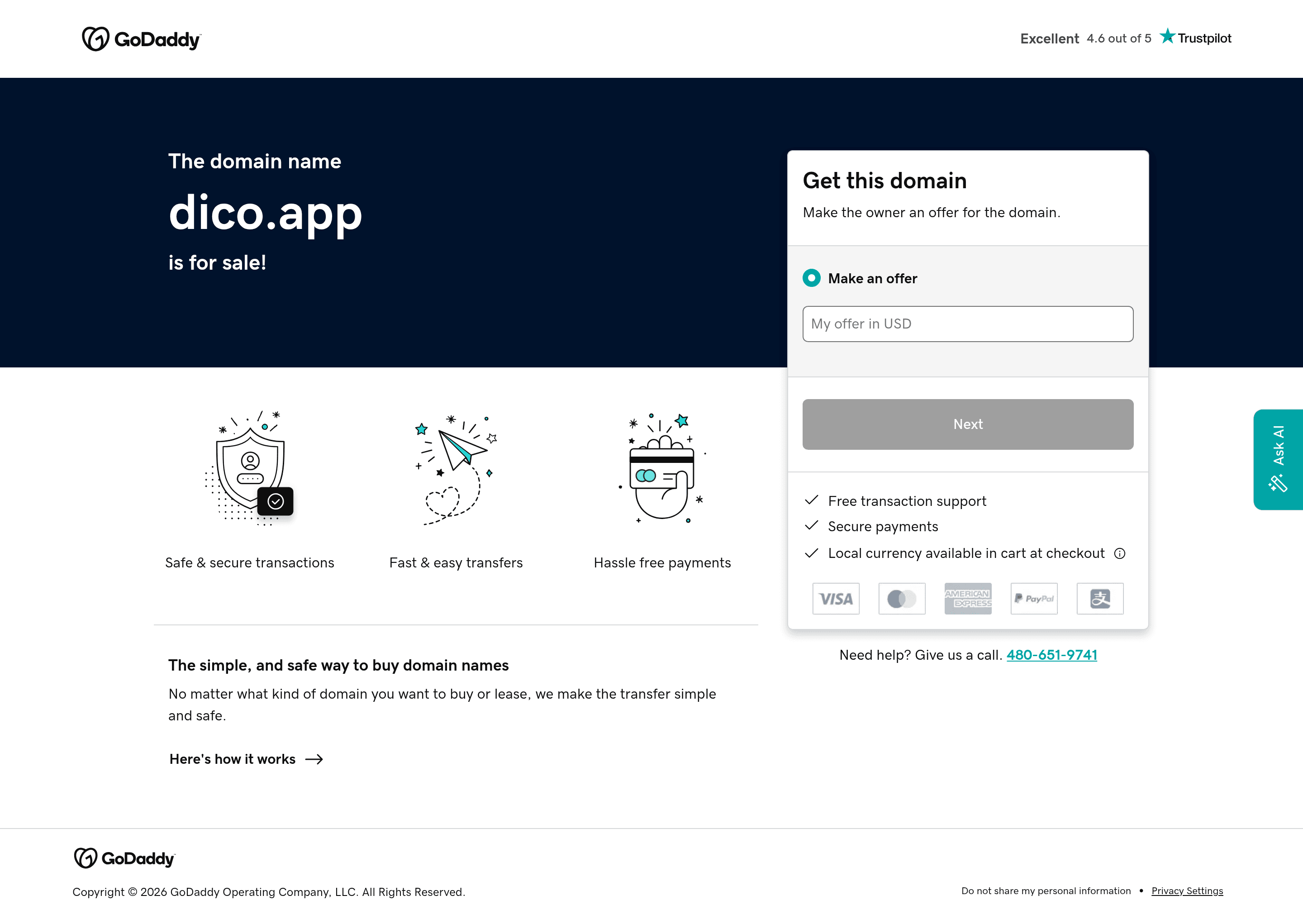 Dico landing page screenshot