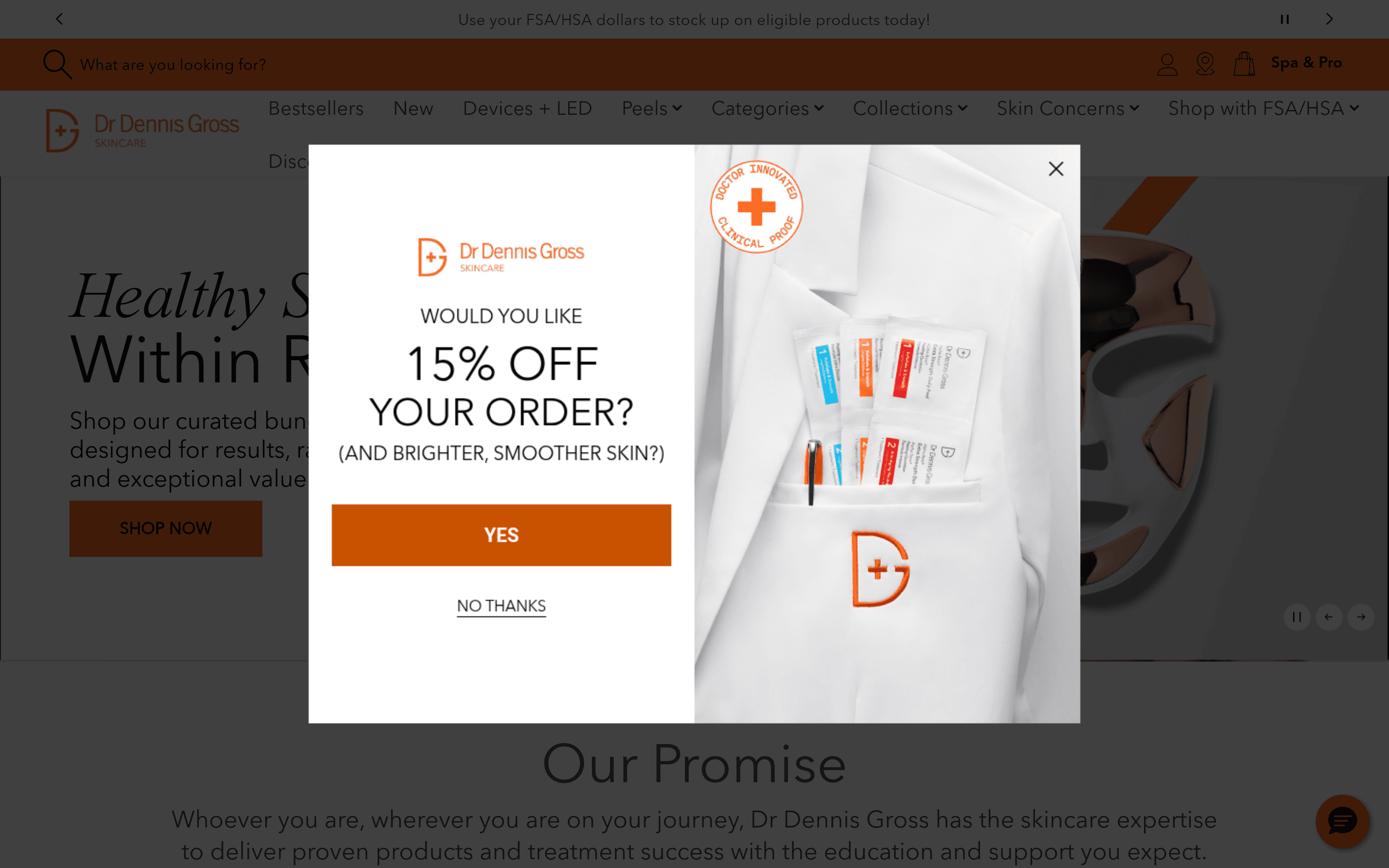 Dr. Dennis Gross landing page screenshot