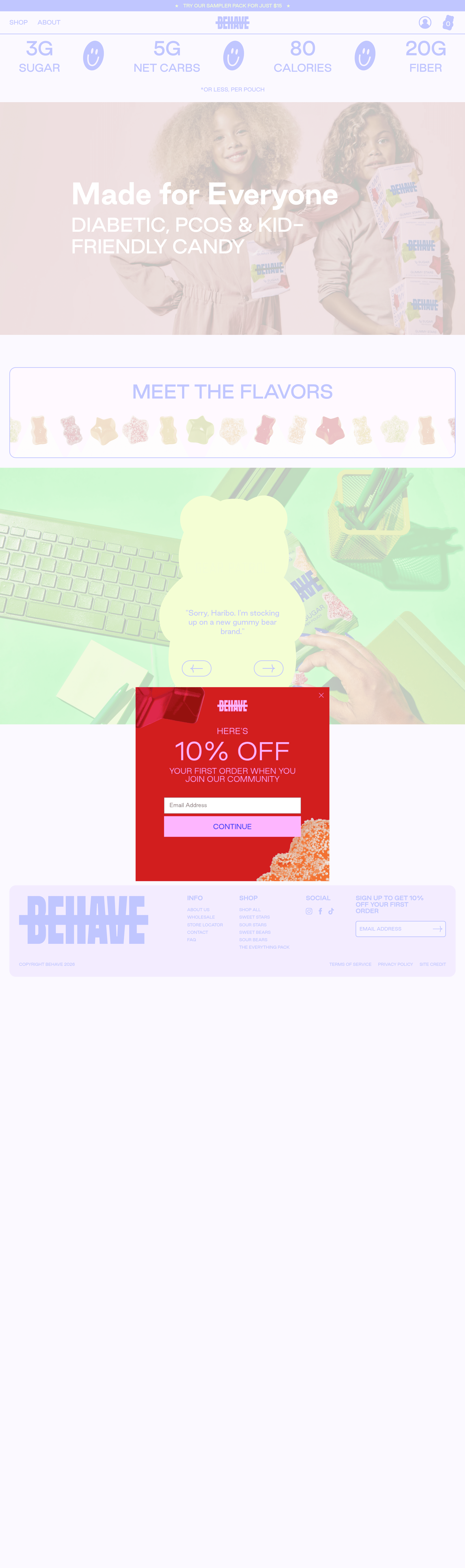 Eatbehave landing page screenshot