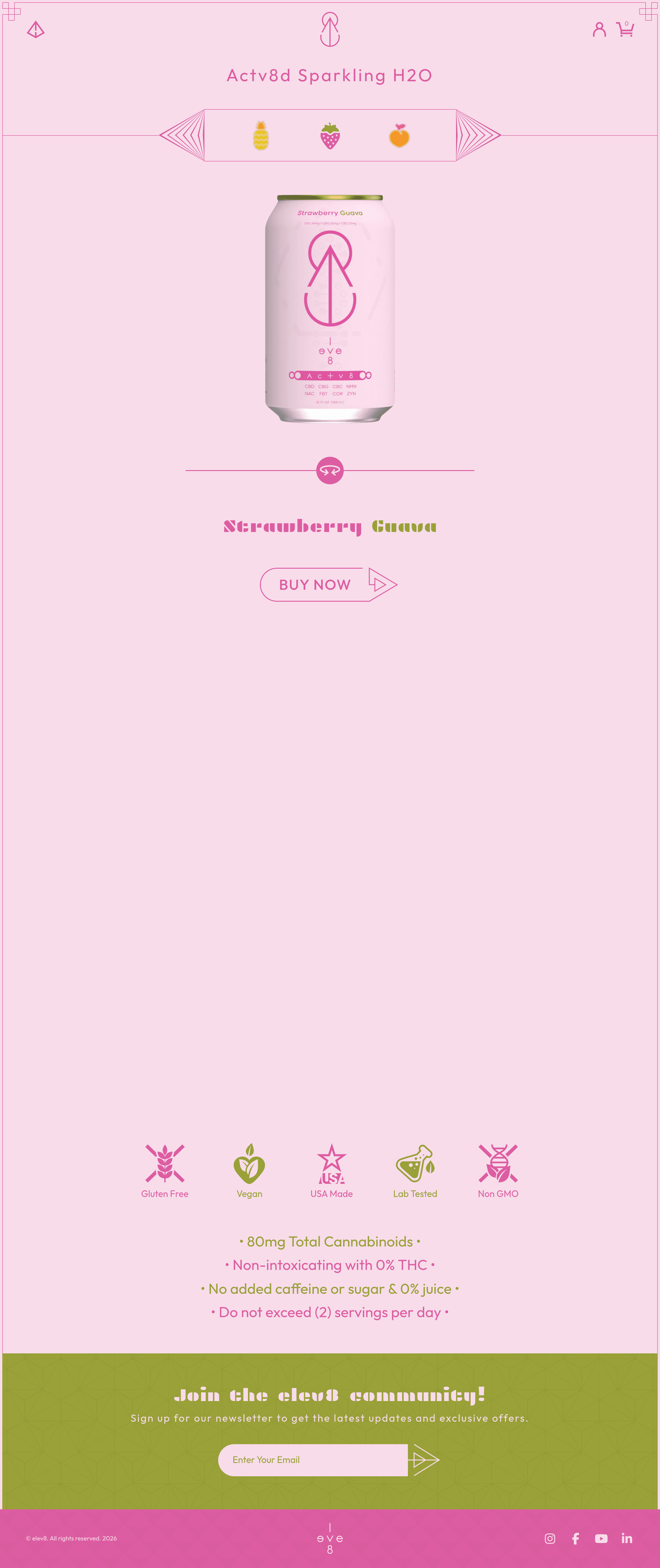 Elev8 H2O landing page screenshot