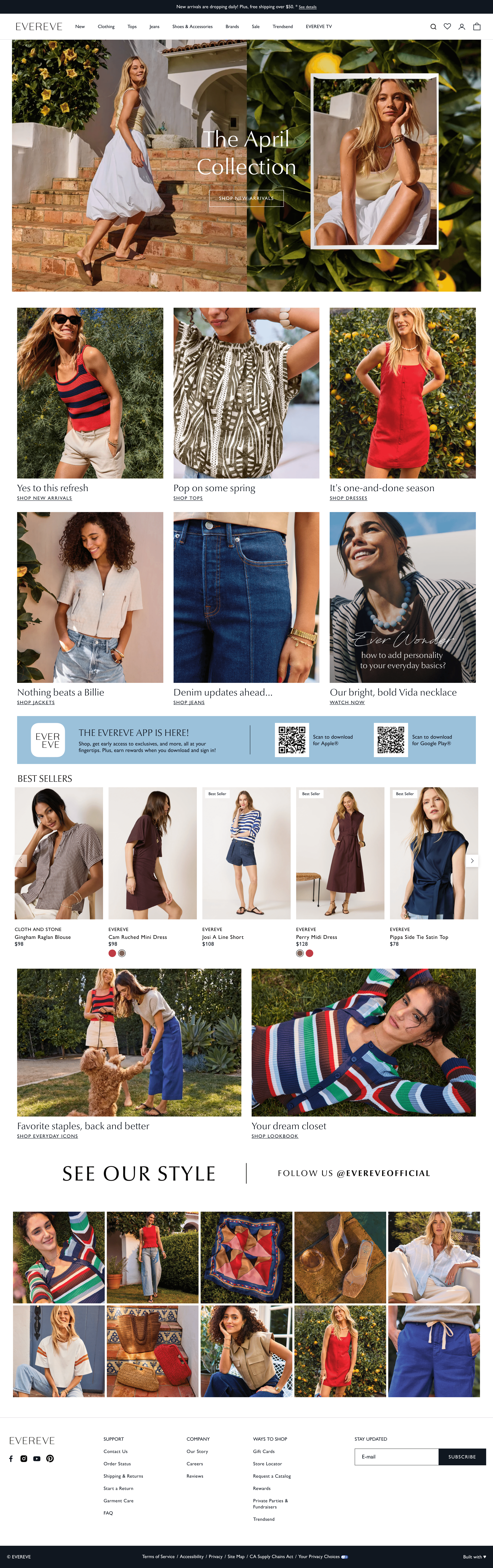 Evereve landing page screenshot