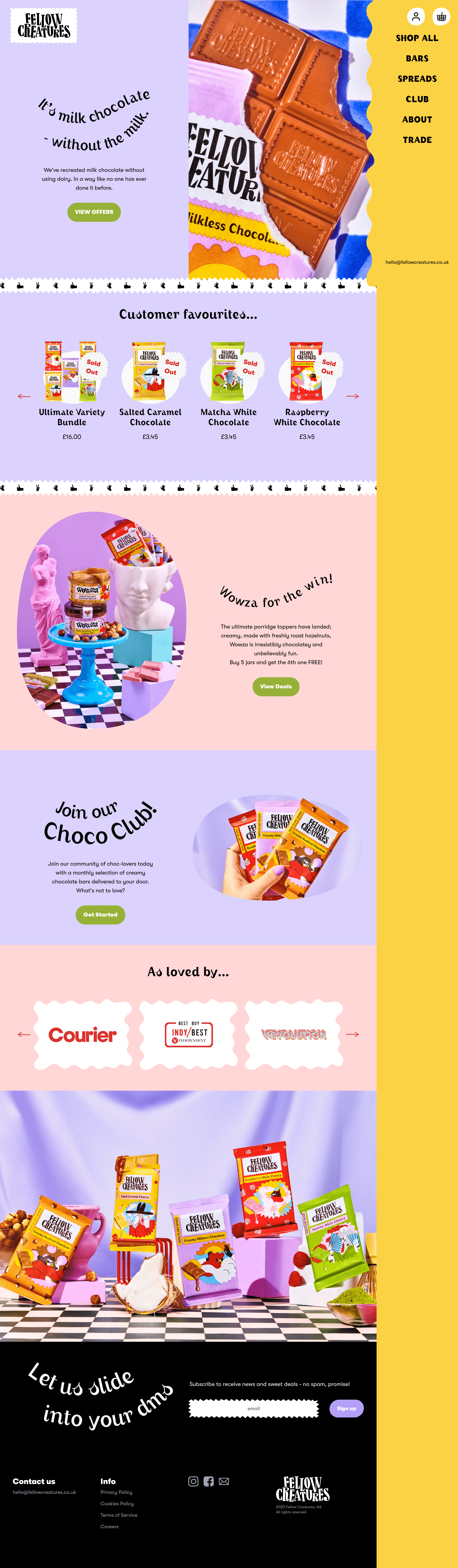 Fellowcreatures landing page screenshot
