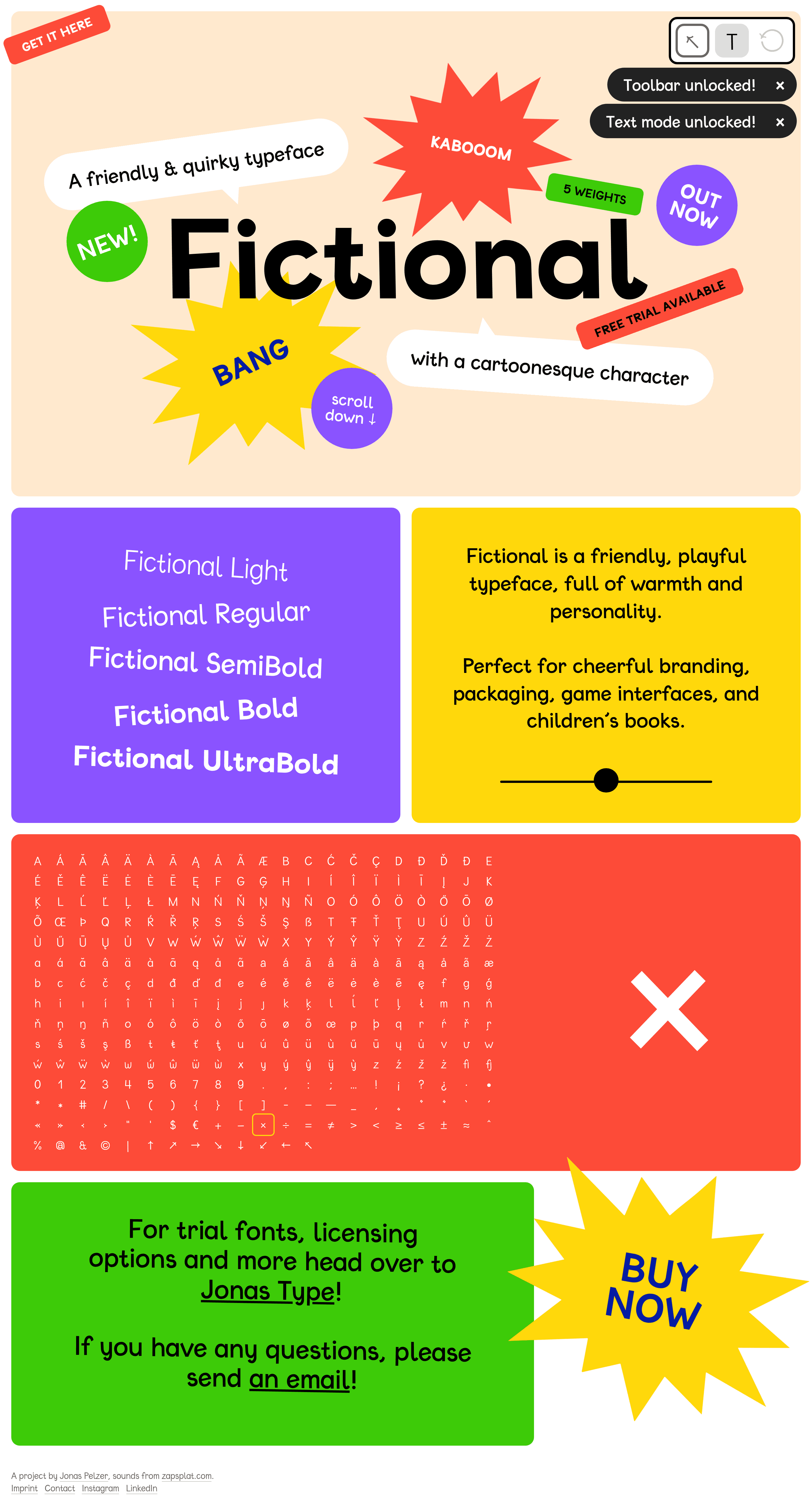 Fictional landing page screenshot