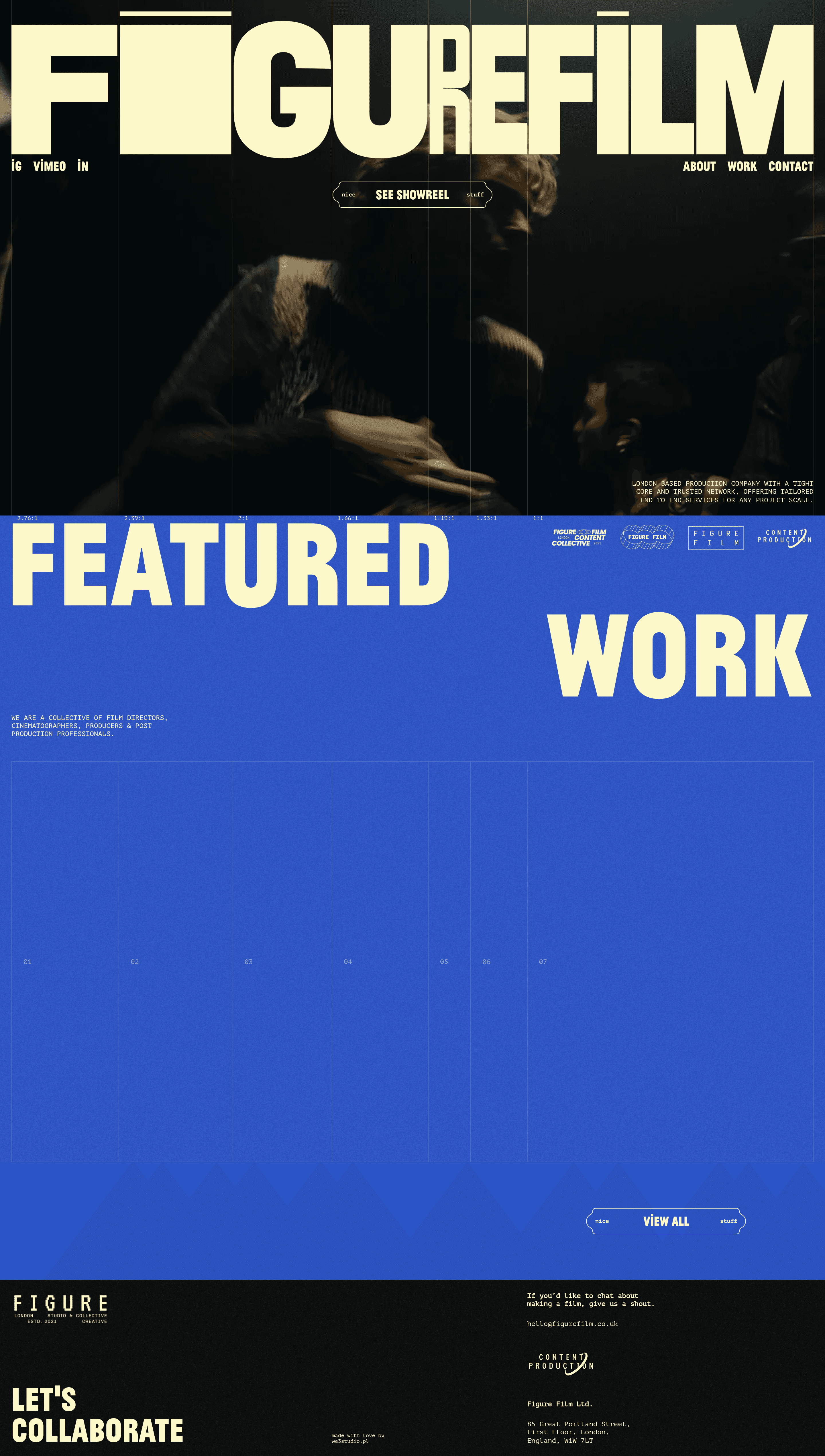 FIGUREFILM Website Design landing page screenshot