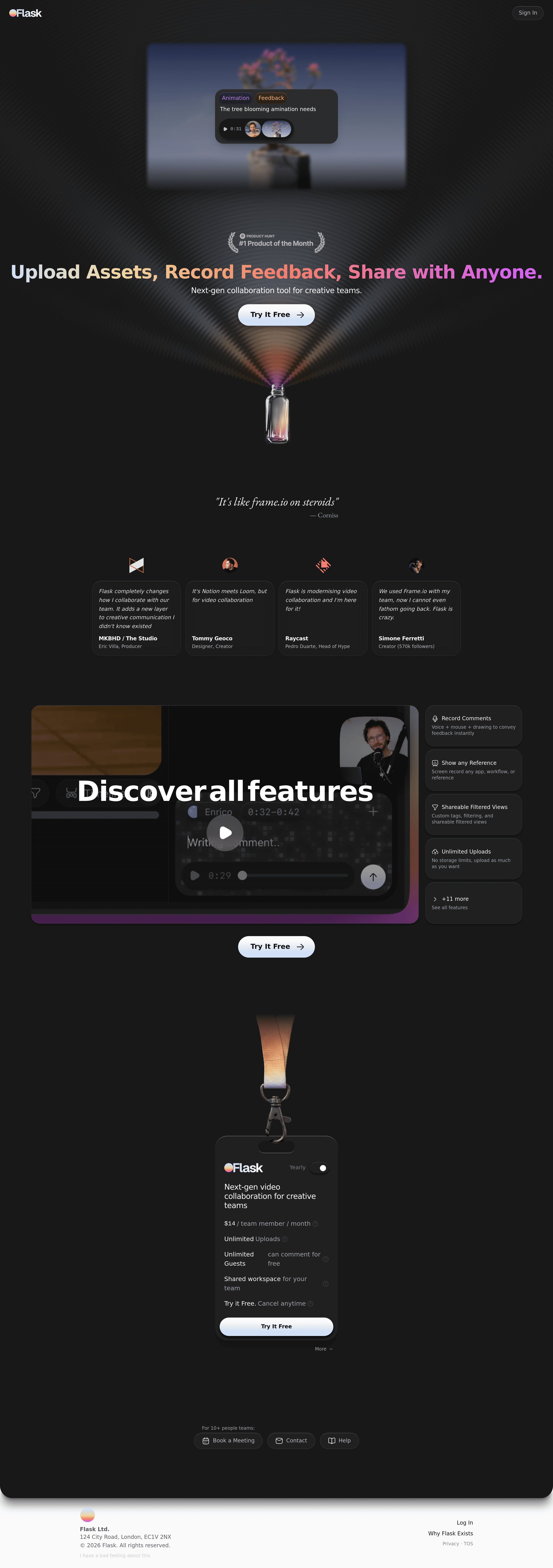 Flask landing page screenshot
