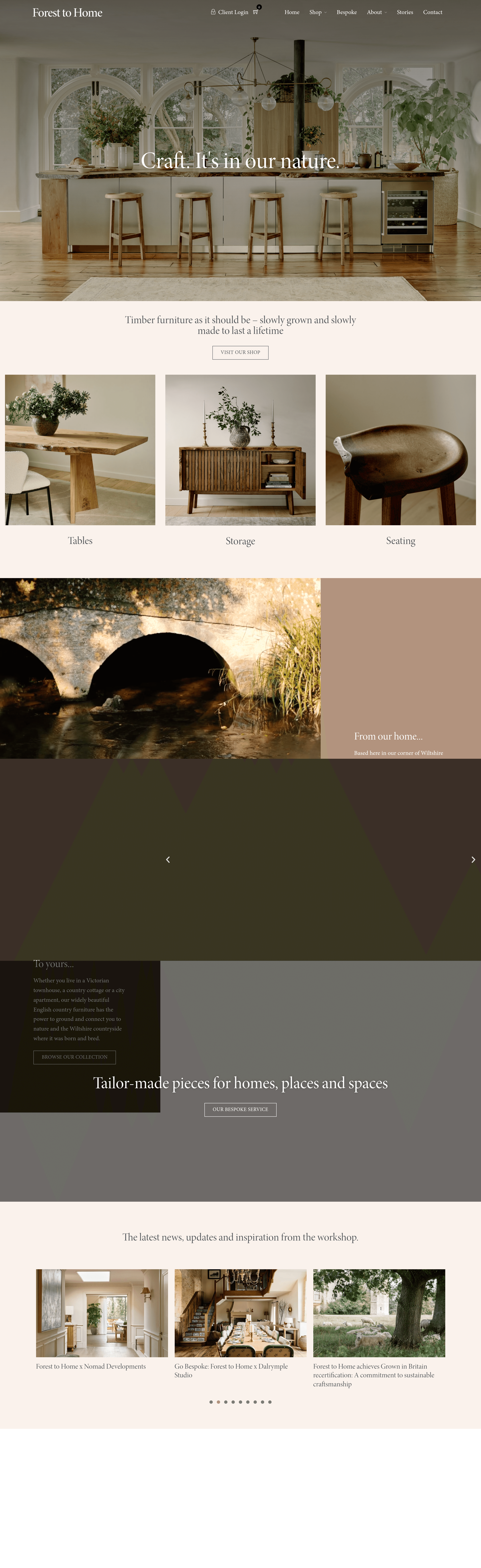 Forest to Home landing page screenshot