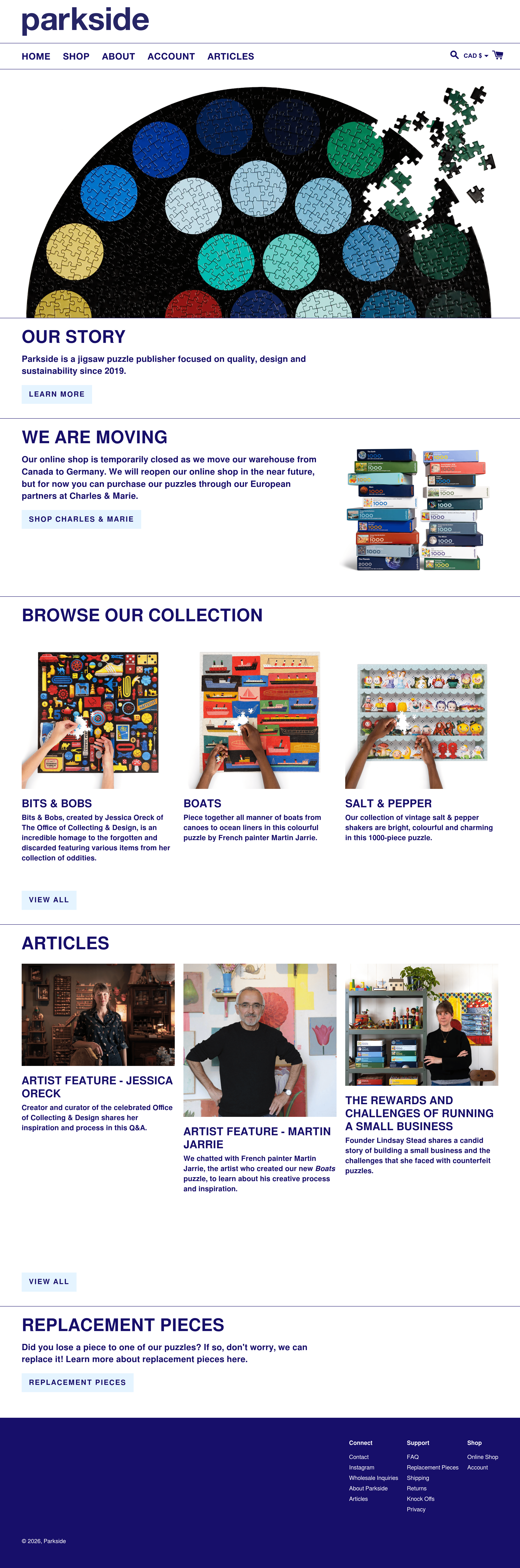 Four Point Puzzles landing page screenshot