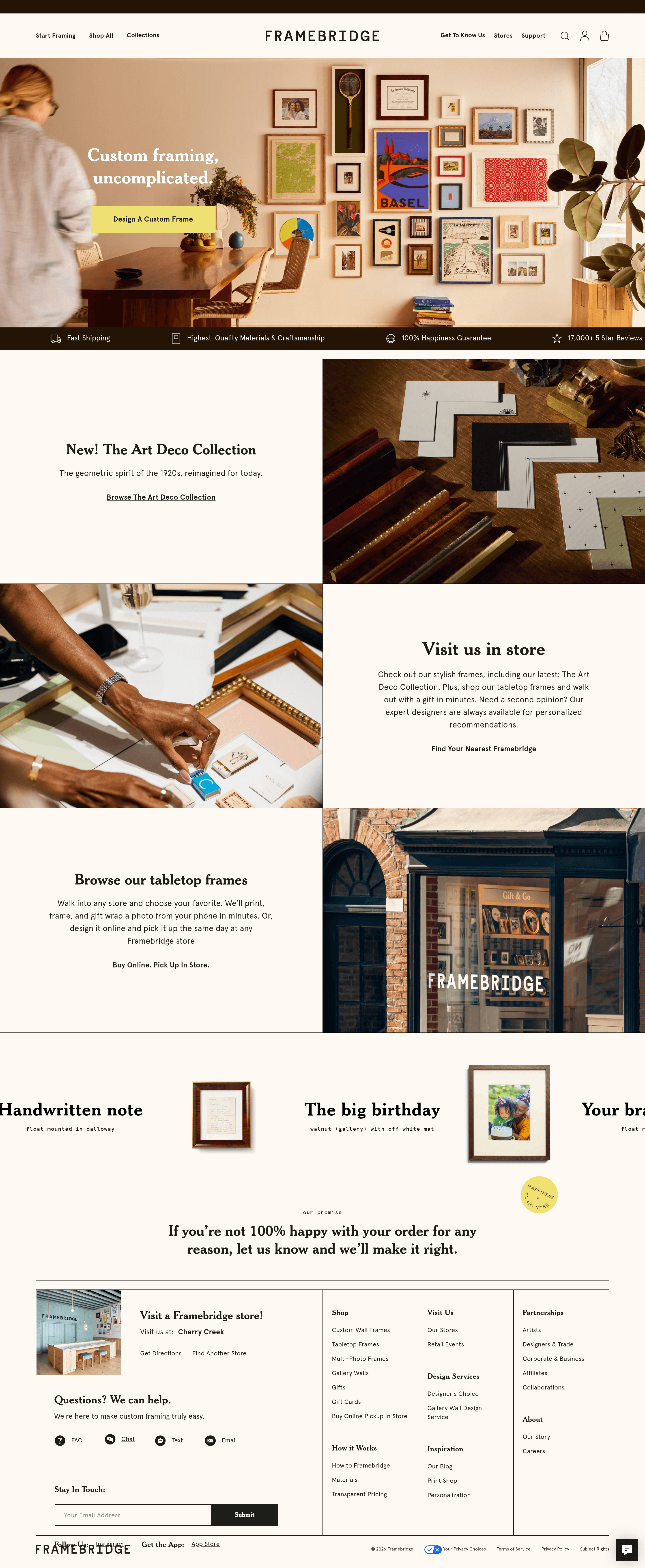 Framebridge landing page screenshot