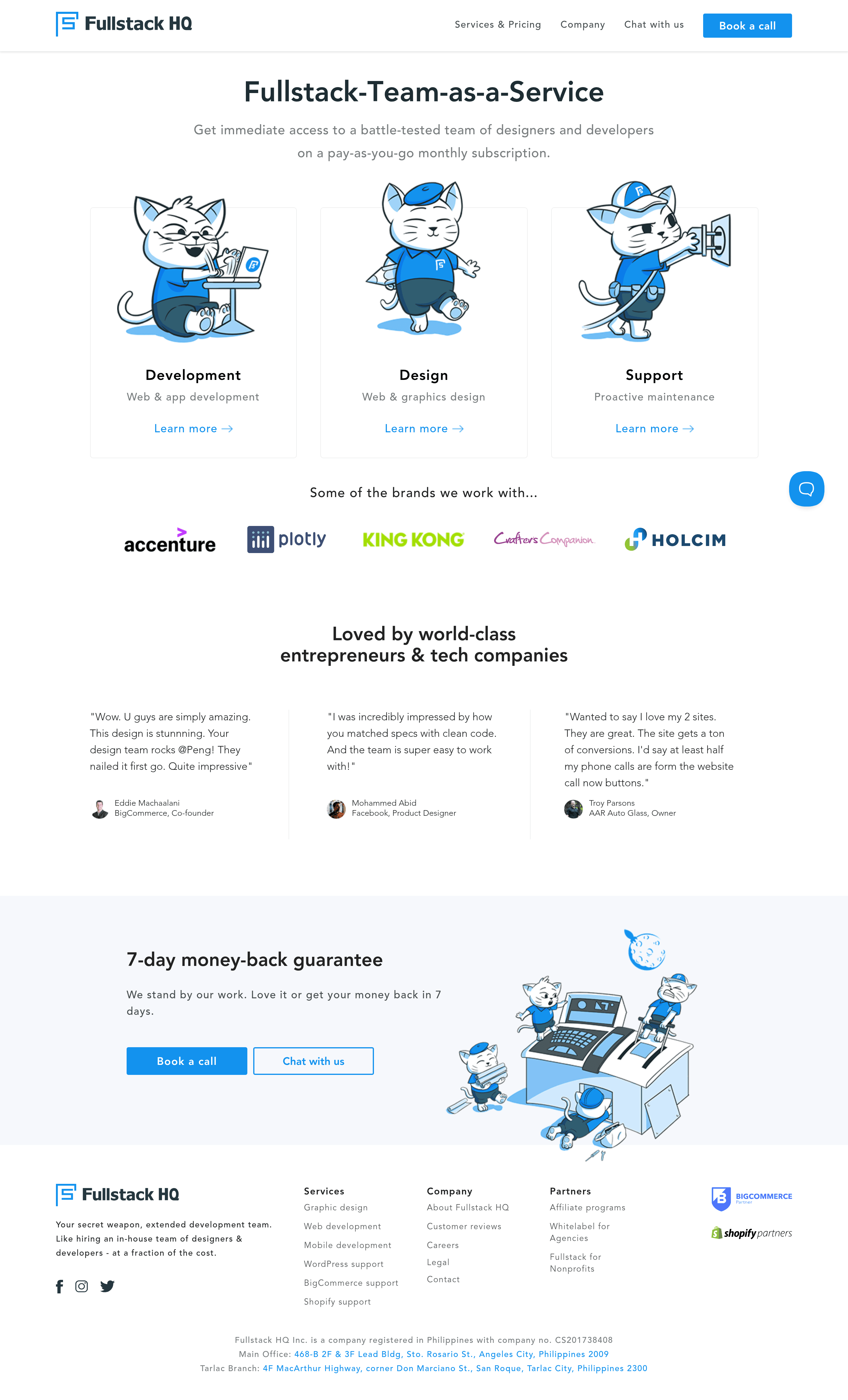 Fullstackhq landing page screenshot