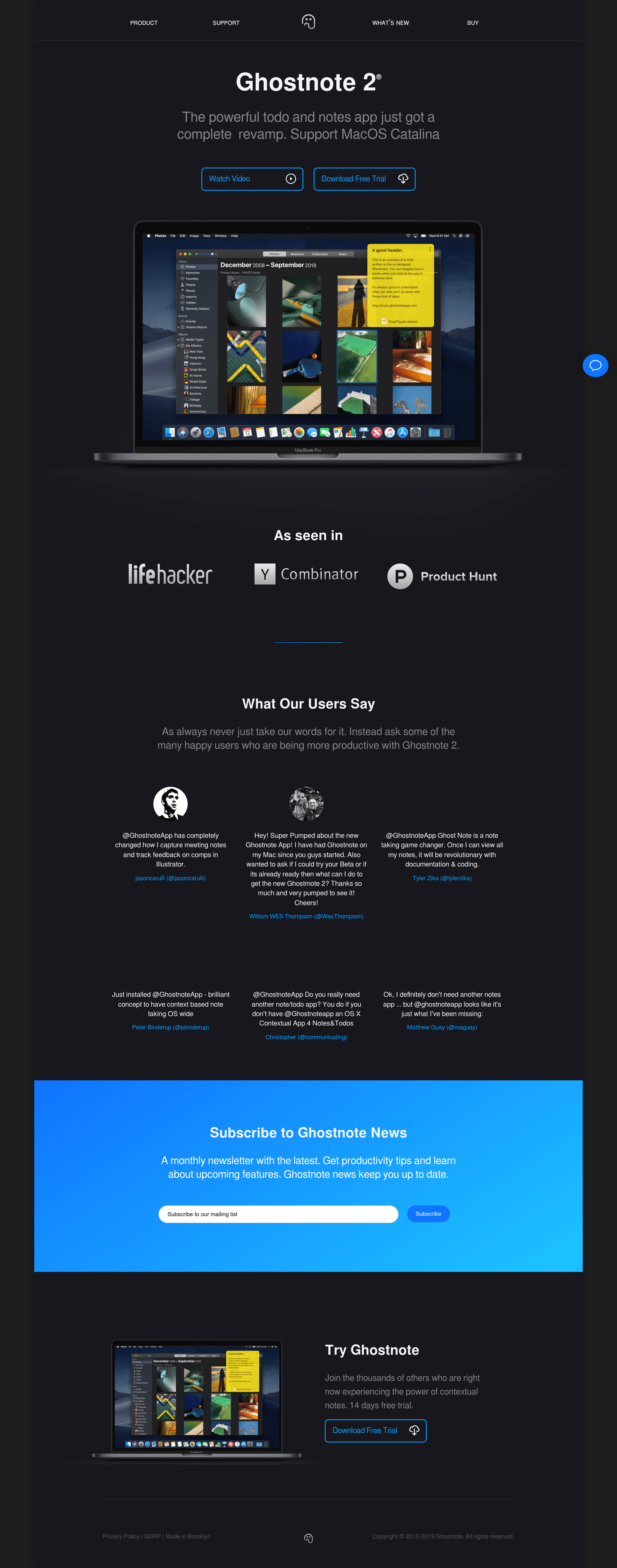 Ghostnoteapp landing page screenshot