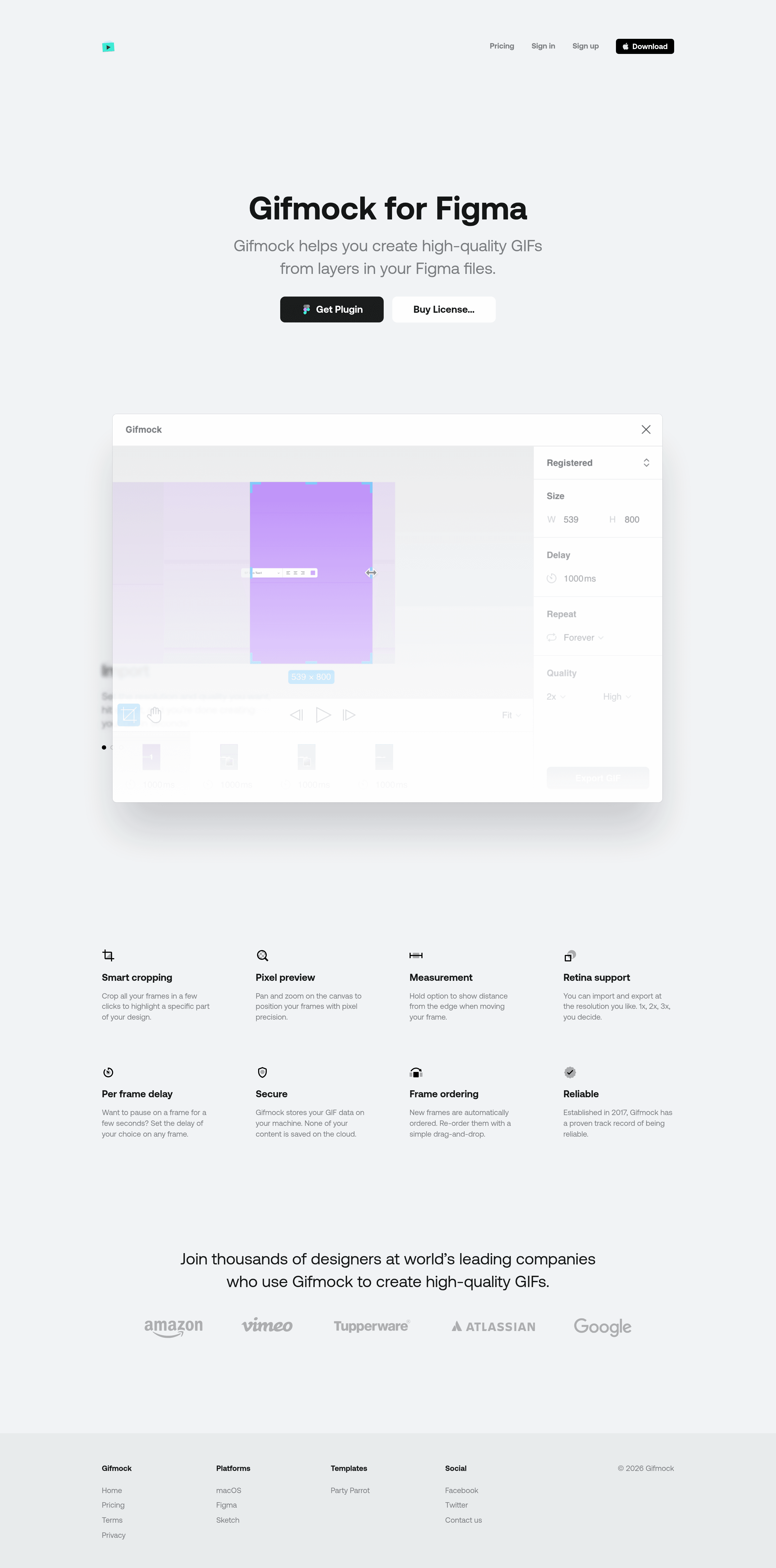 Gifmock landing page screenshot