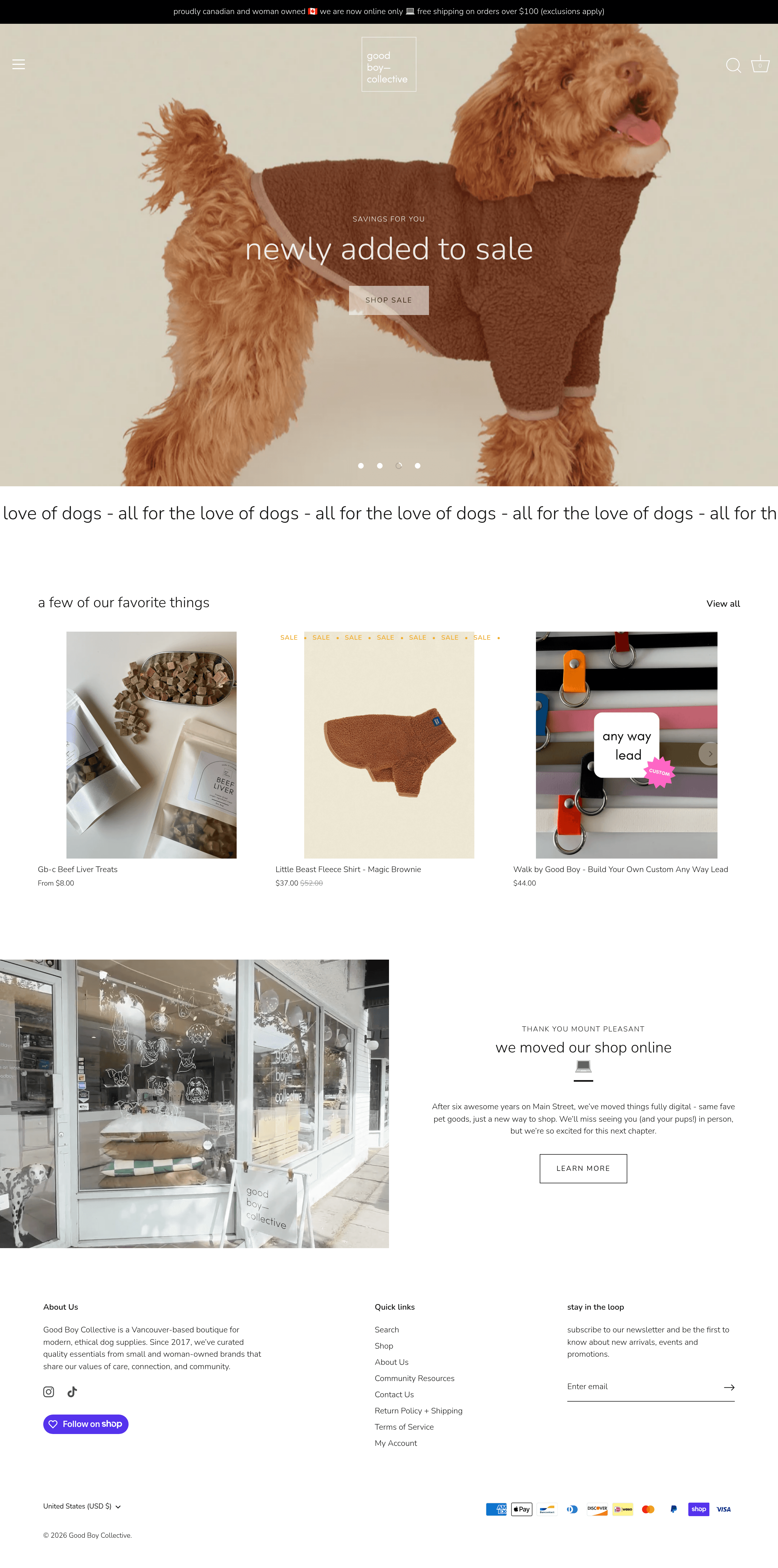 Good Boy landing page screenshot