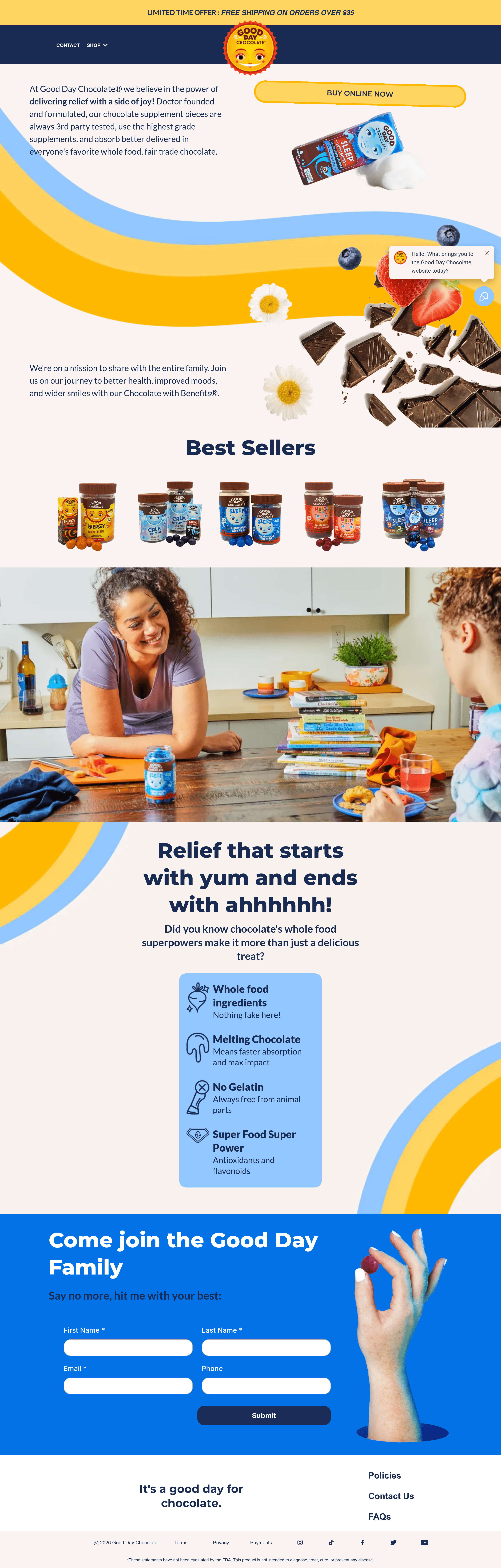 Gooddaychocolate landing page screenshot