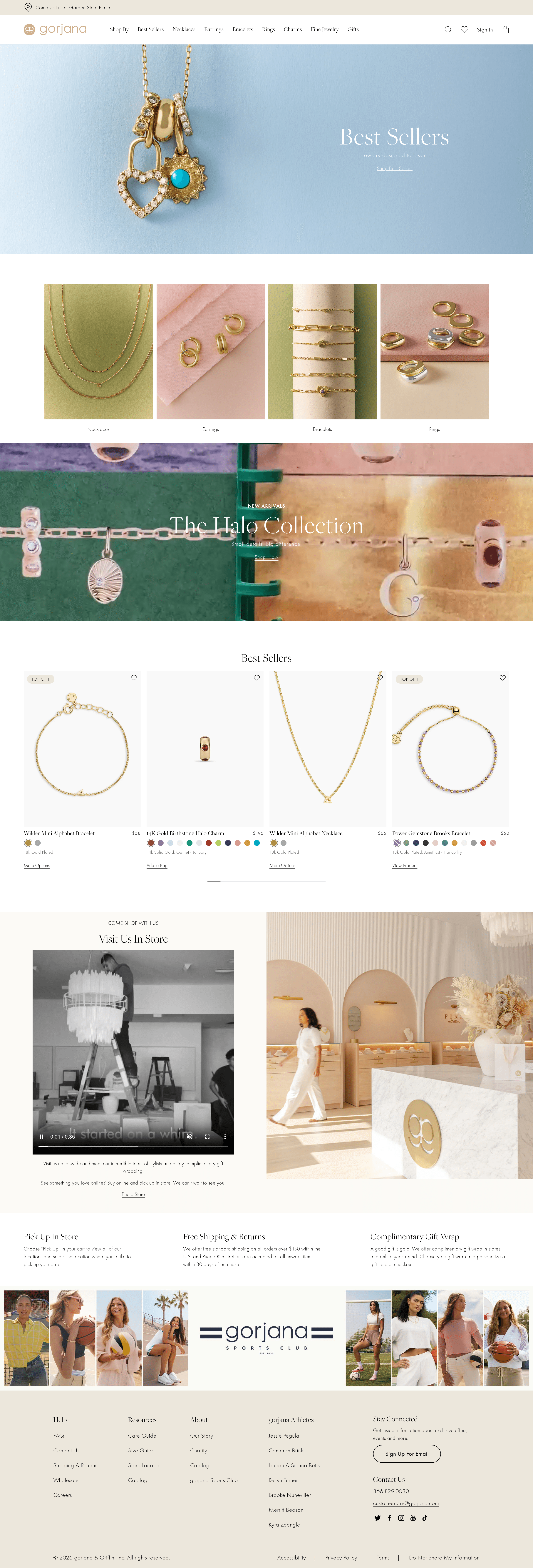 Gorjana landing page screenshot