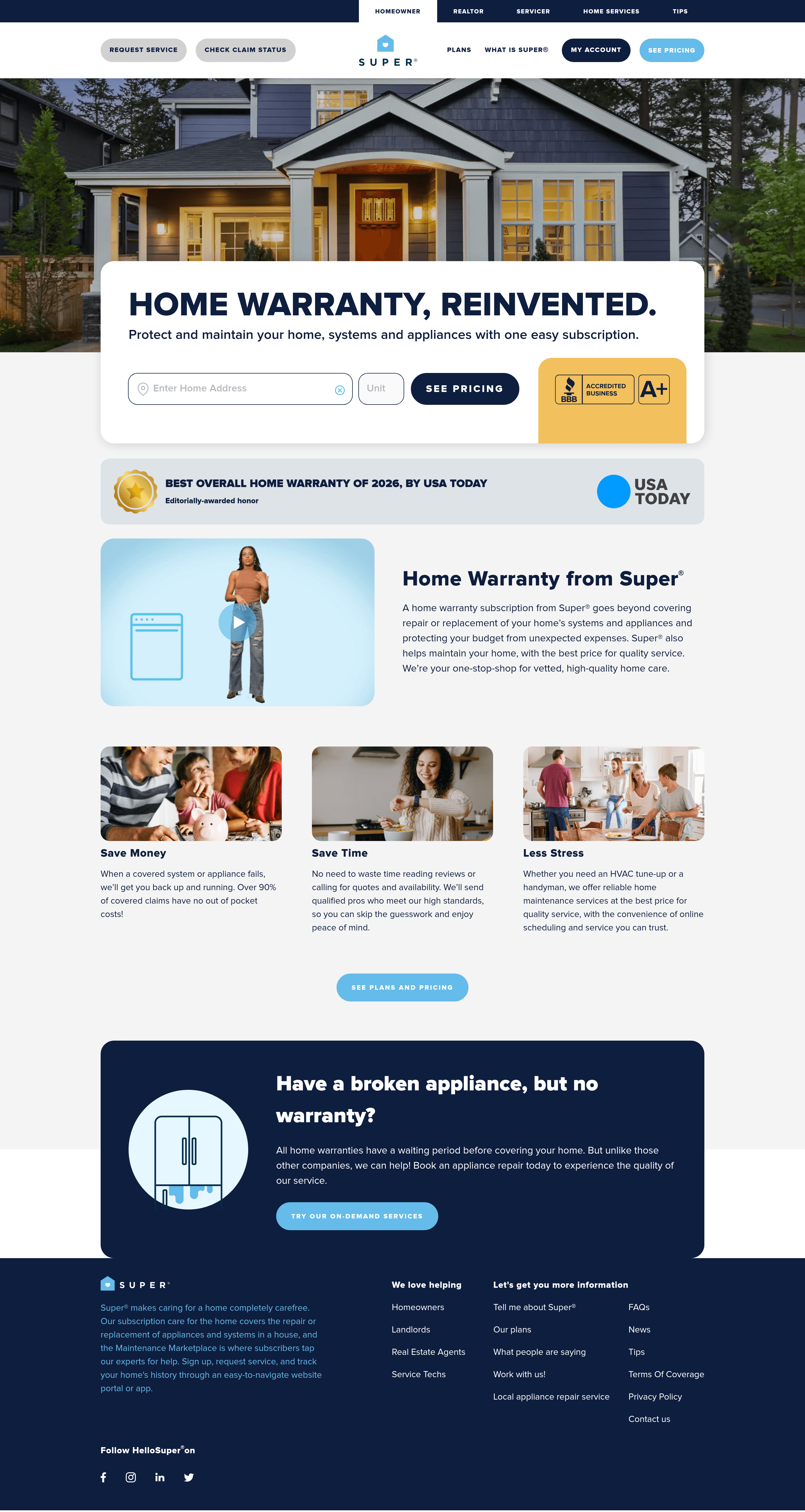 Hellosuper landing page screenshot