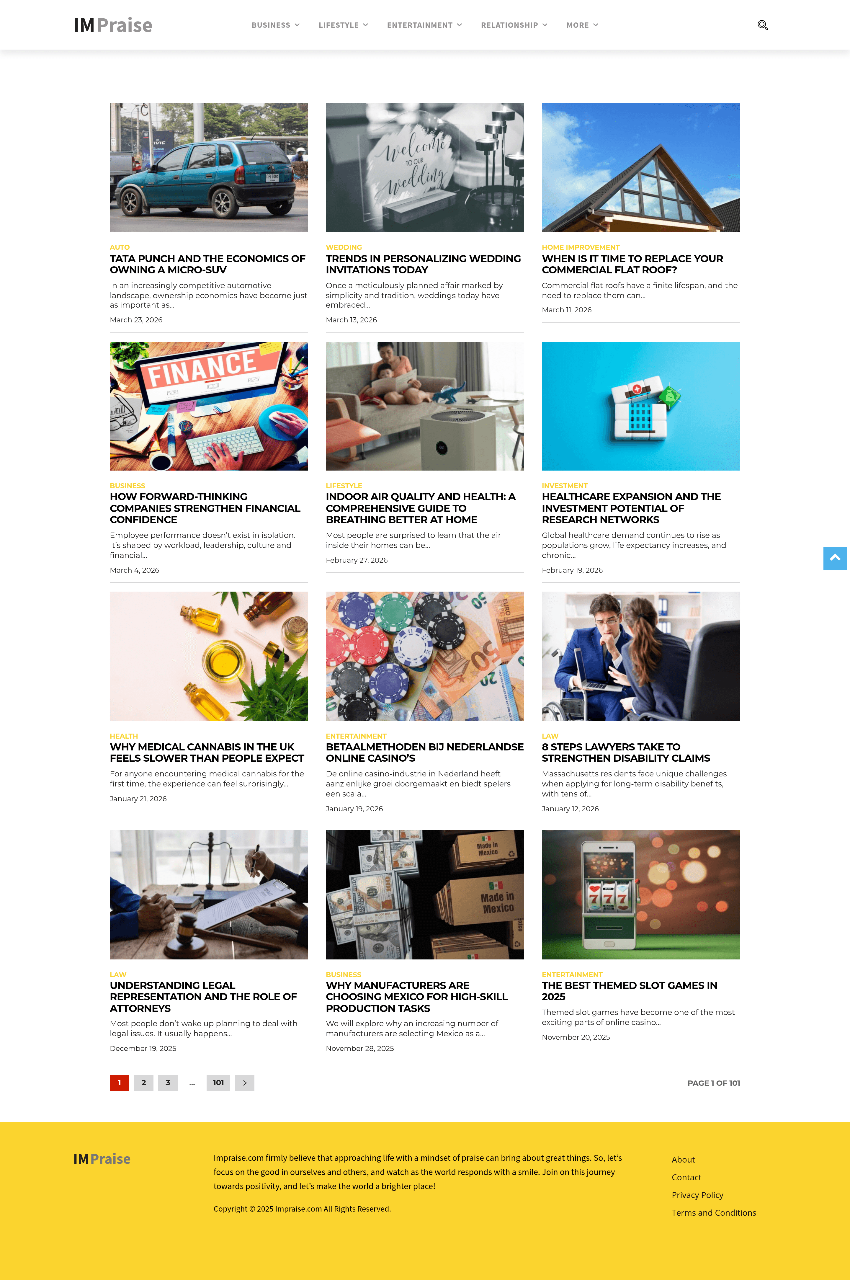 Impraise landing page screenshot