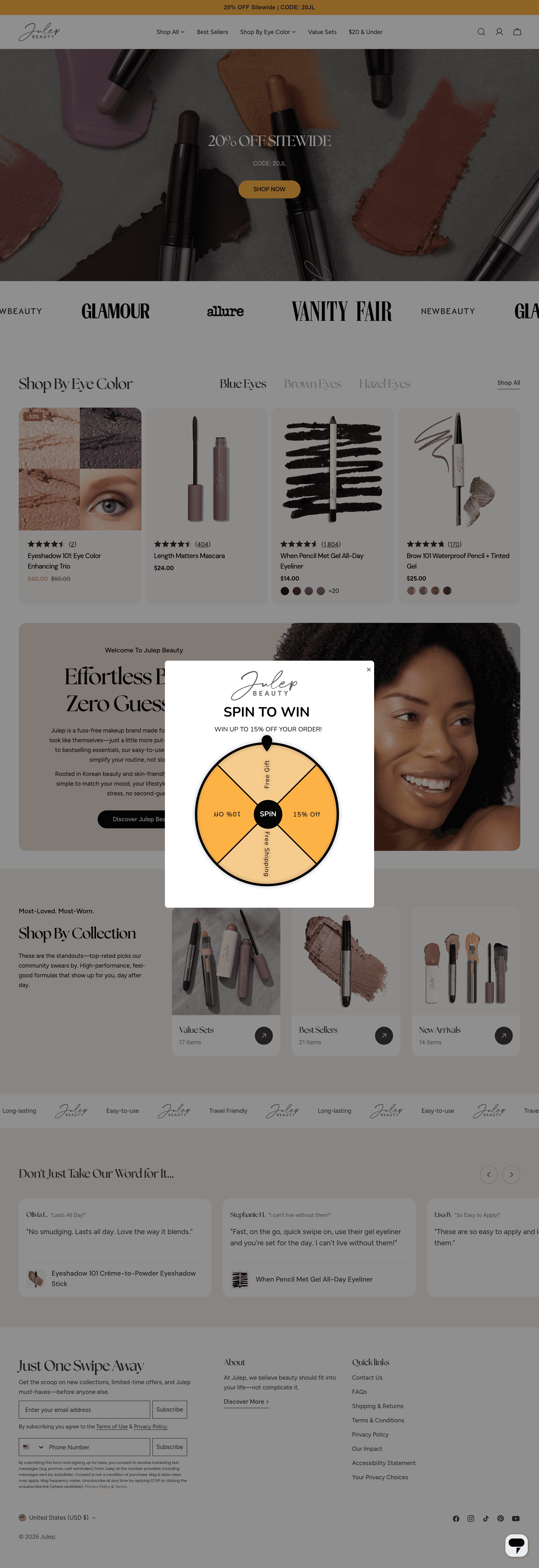 Julep landing page screenshot