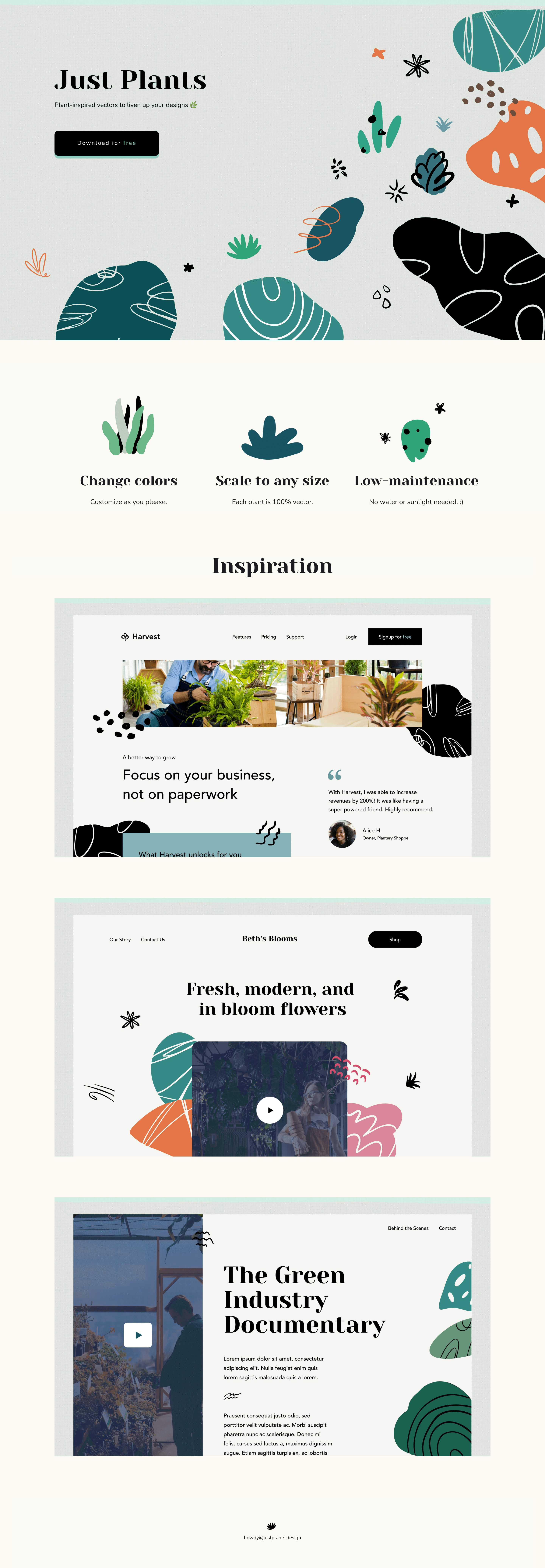 Just Plants landing page screenshot