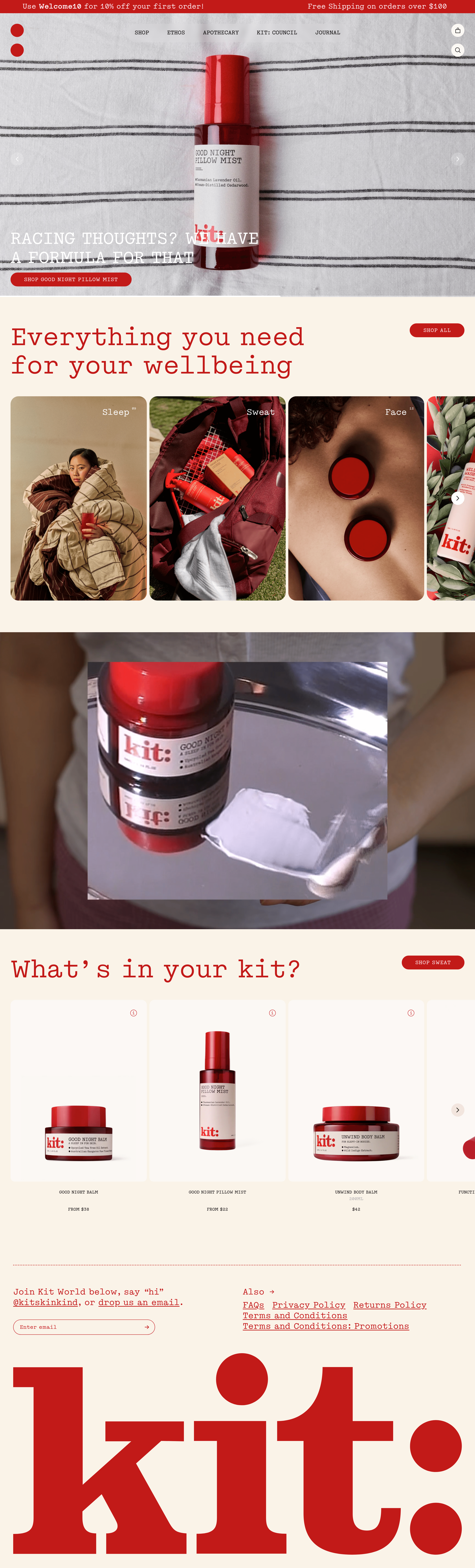 Kit Skinkind landing page screenshot