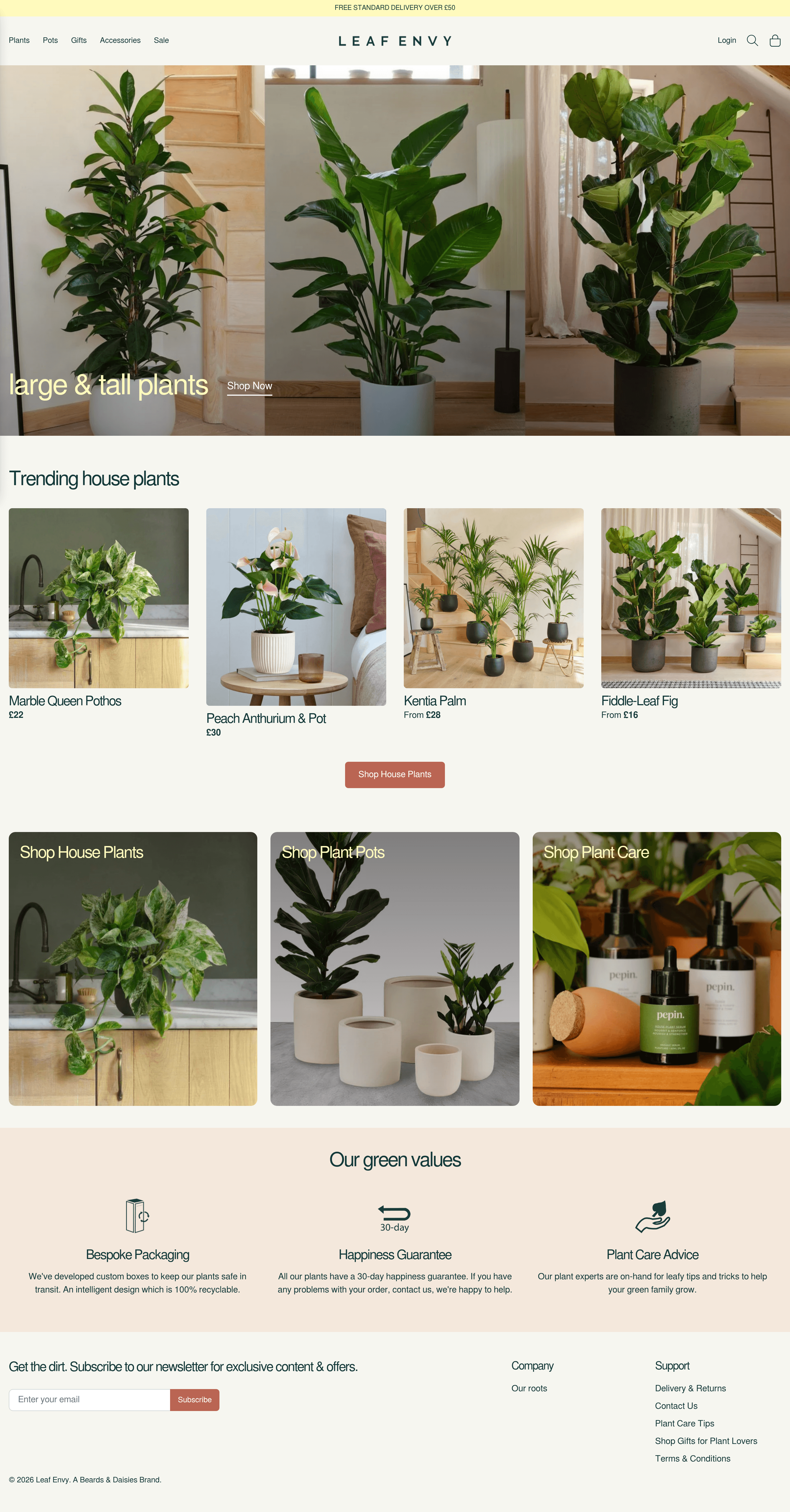 Leafenvy landing page screenshot