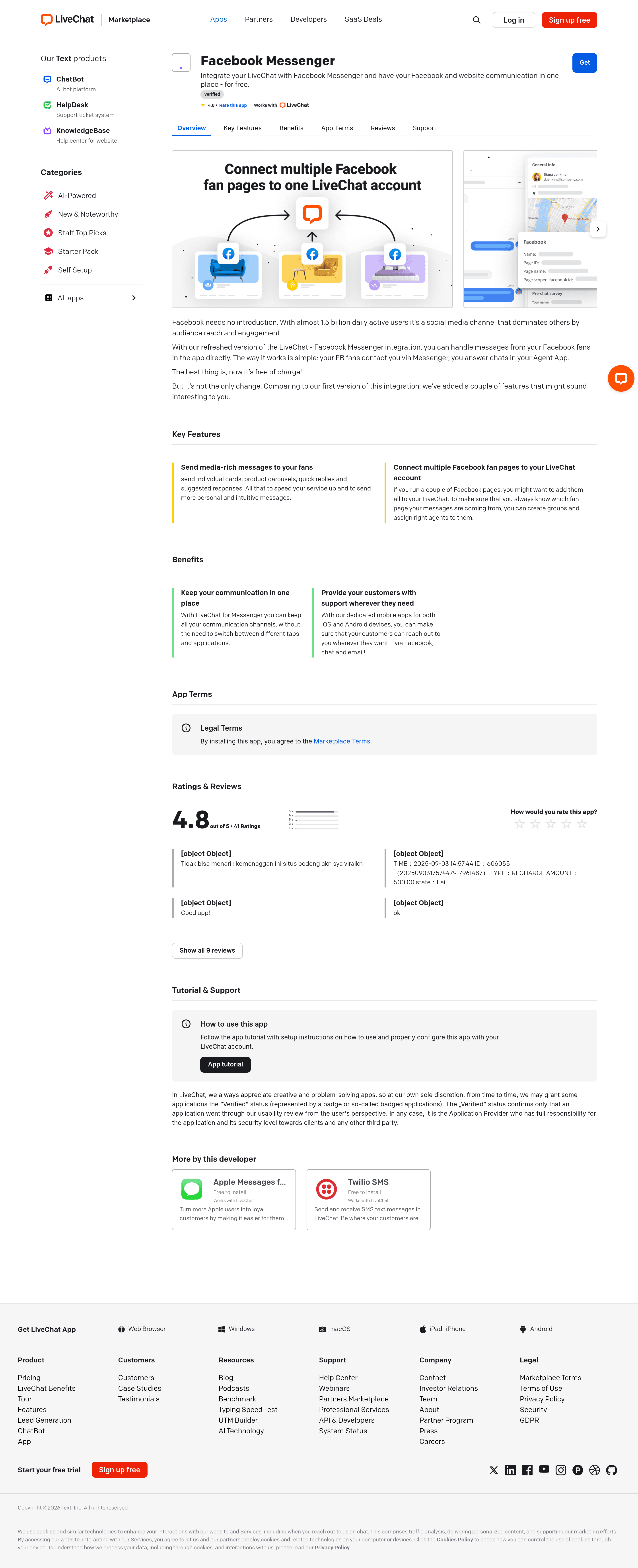 Livechatinc landing page screenshot