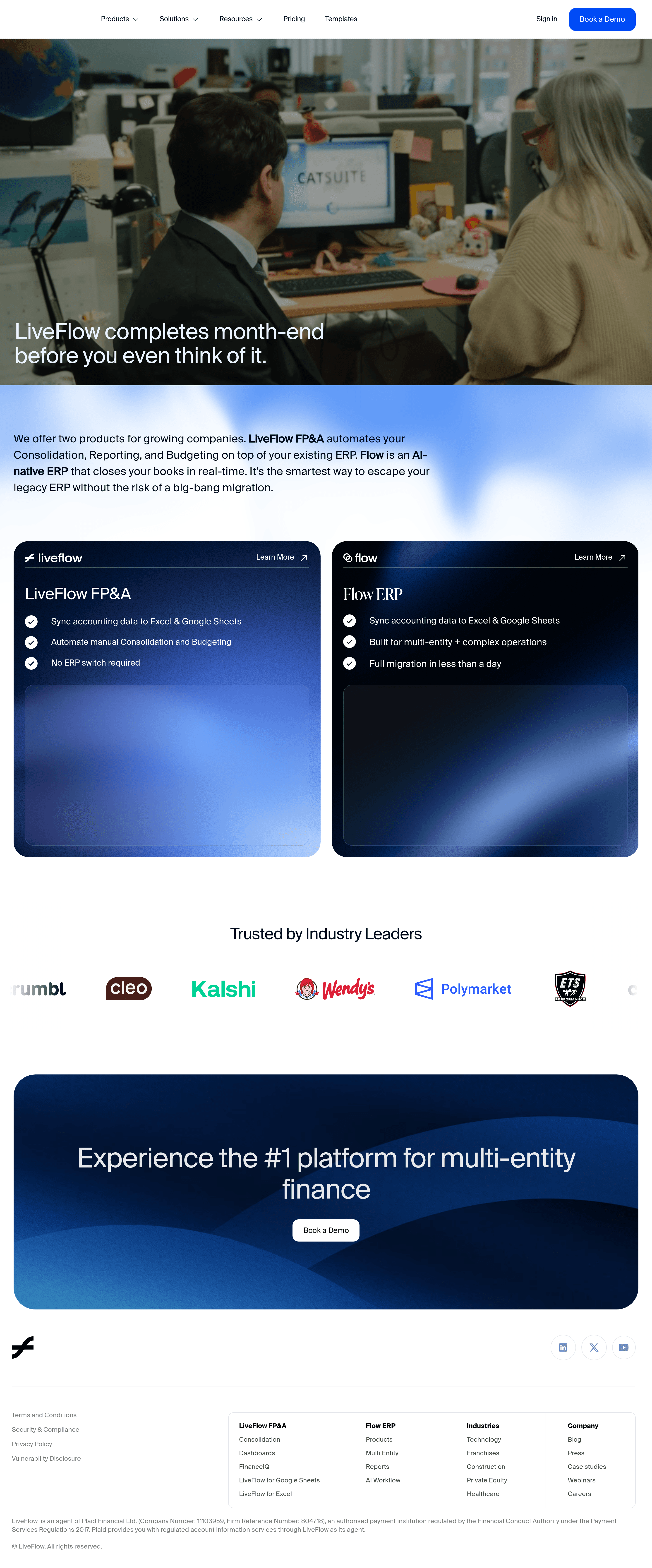 LiveFlow landing page screenshot