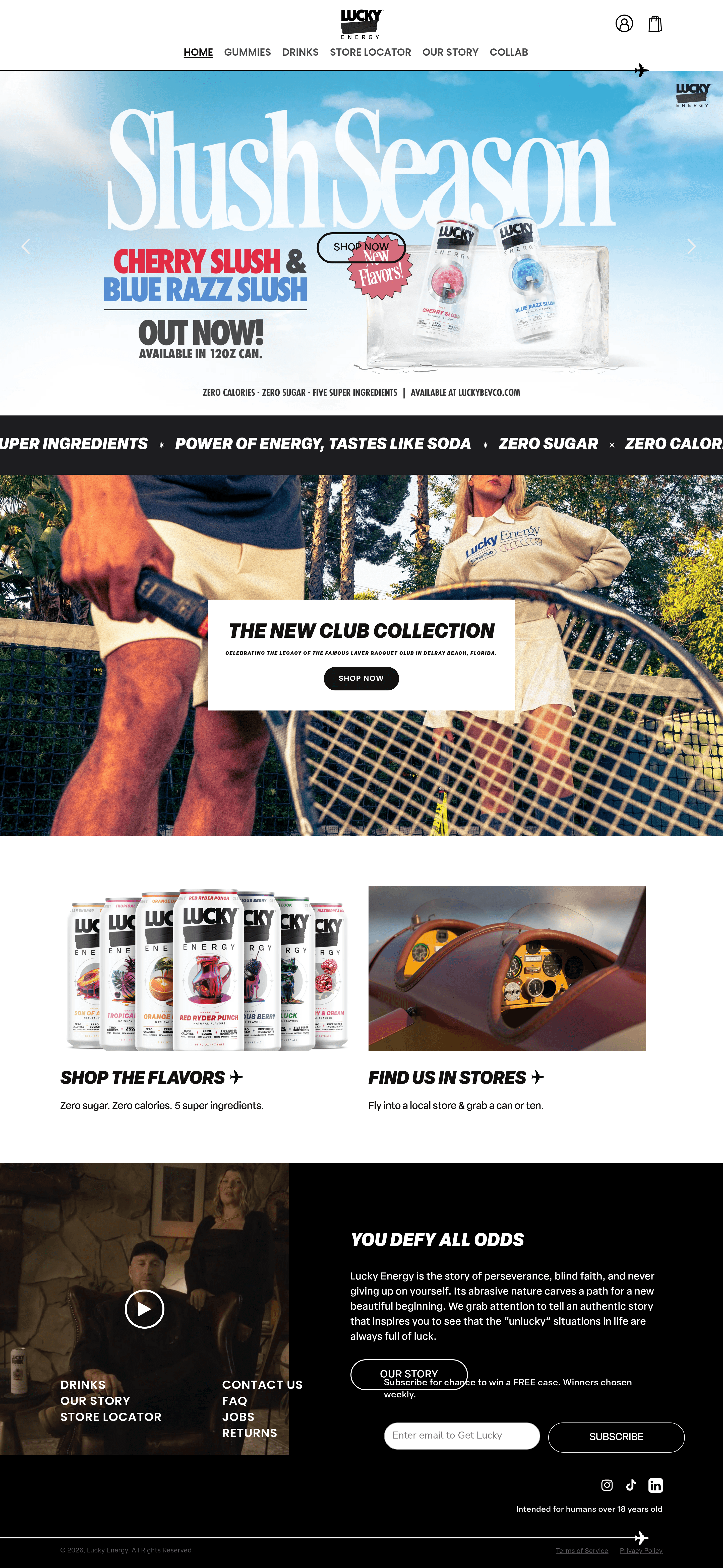 Lucky Energy landing page screenshot